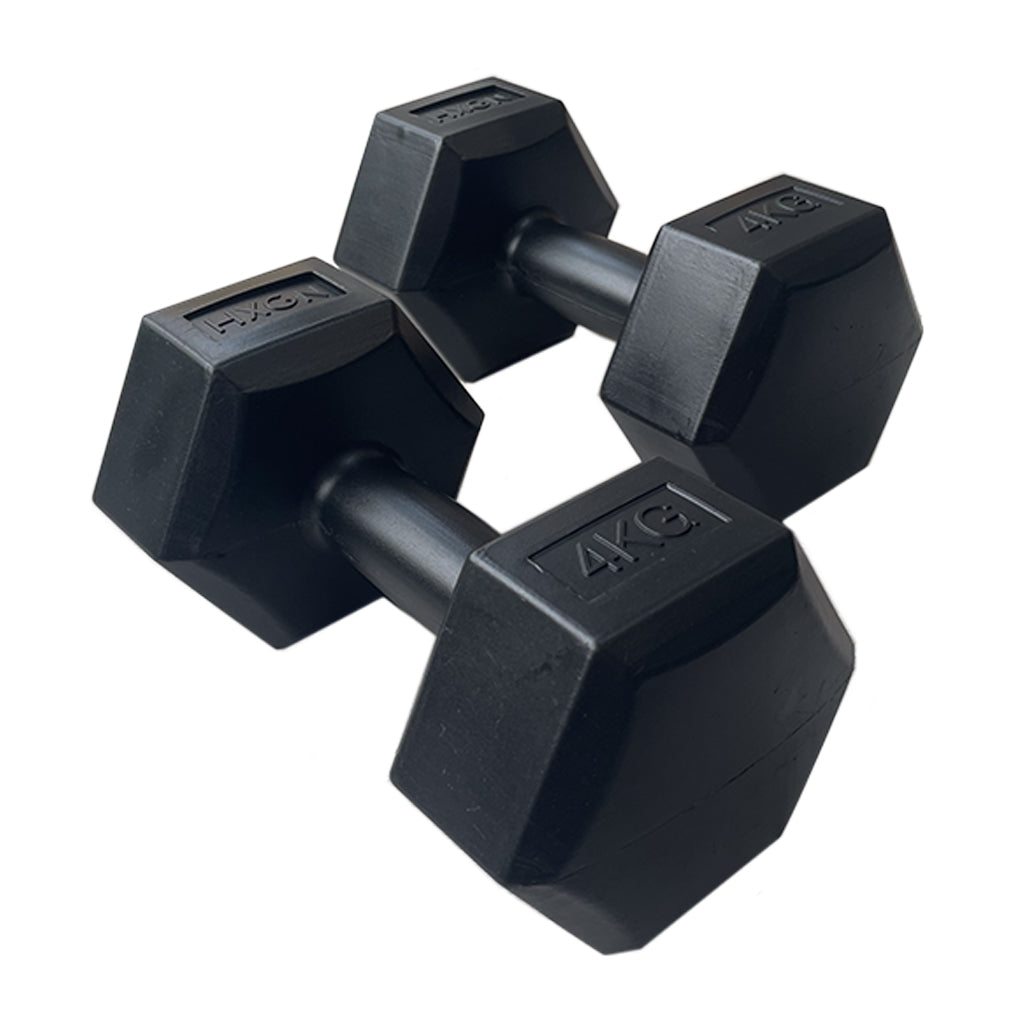 HXGN   2 x 4kg Hex Vinyl Dumbbells (Pair) , BrandAlley
