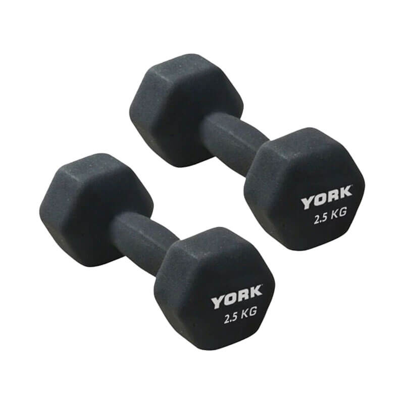 York   Neoprene Hex Dumbbells 2 x 2.5kg , BrandAlley