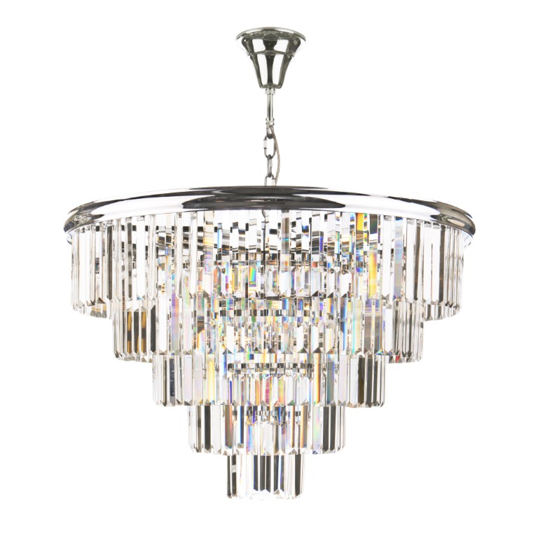 Dar Lighting   Eulalia 12 Light Chandelier Polished Chrome Crystal in Size 12, BrandAlley