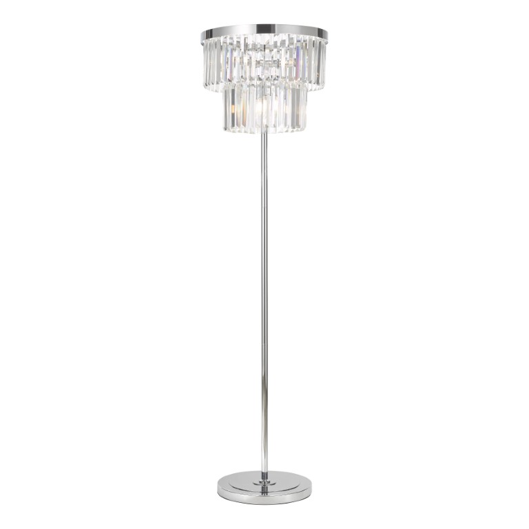 Dar Lighting    Silver Angel 6 Light Floor Lamp Crystal And Polished Chrome in Size 6, BrandAlley