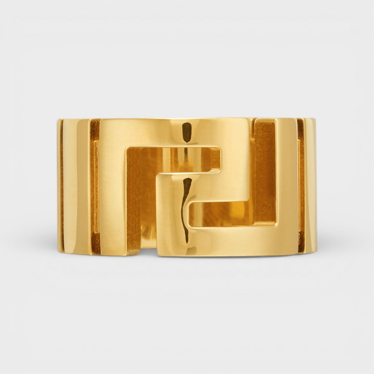 Versace Women's   Gold Greca Ring Metal Tone in Size 21, BrandAlley