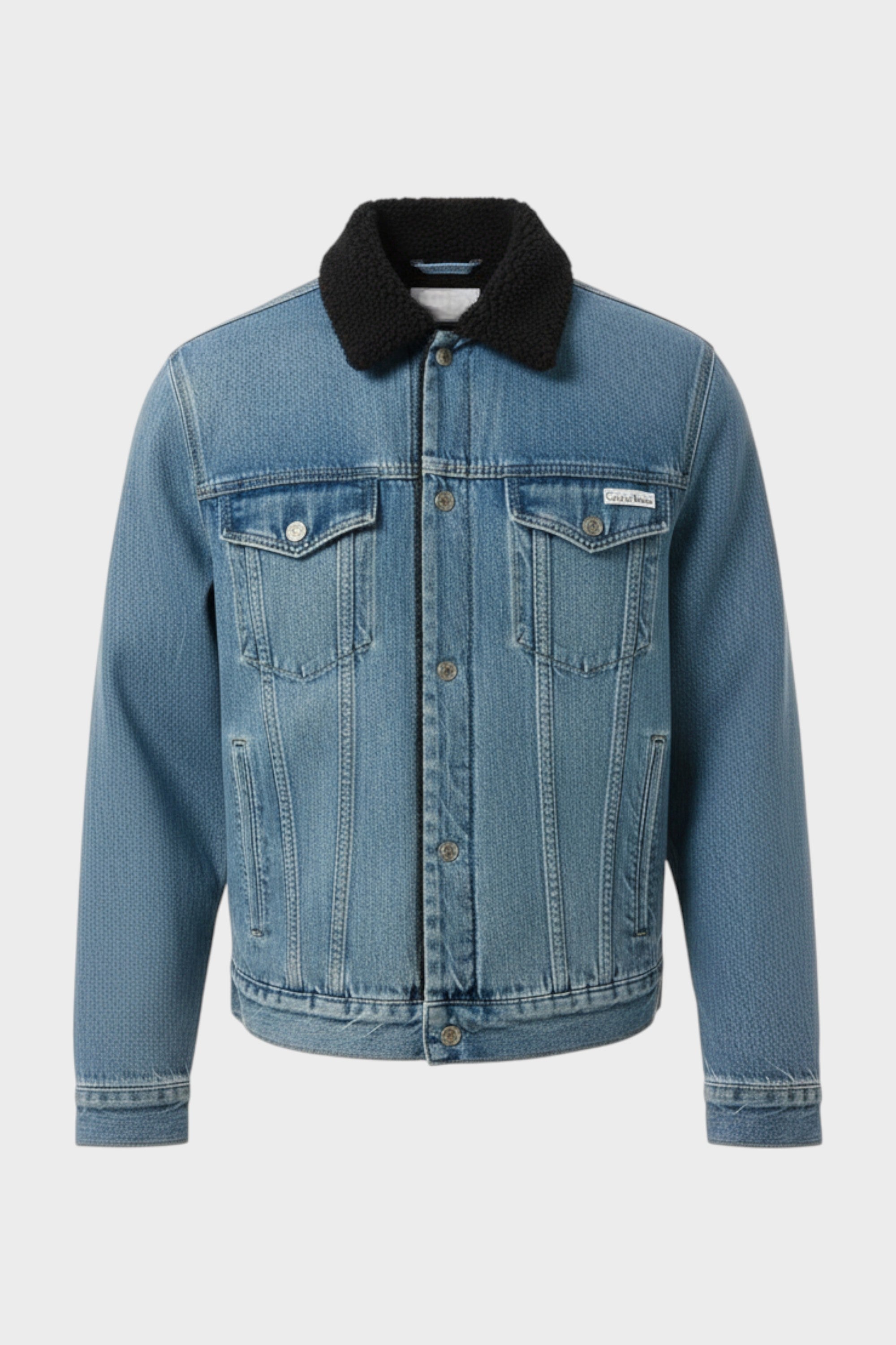 Calvin Klein Men's   Blue 90S Sherpa Trucker Denim Jacket Pocono Black in Size XXL, BrandAlley