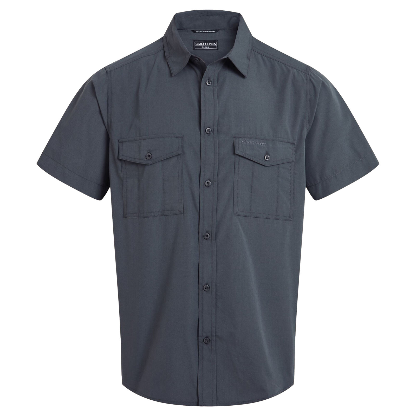 Craghoppers Men's  Shirt Kiwi II Recycled Polyester Dark Grey in Size L, BrandAlley