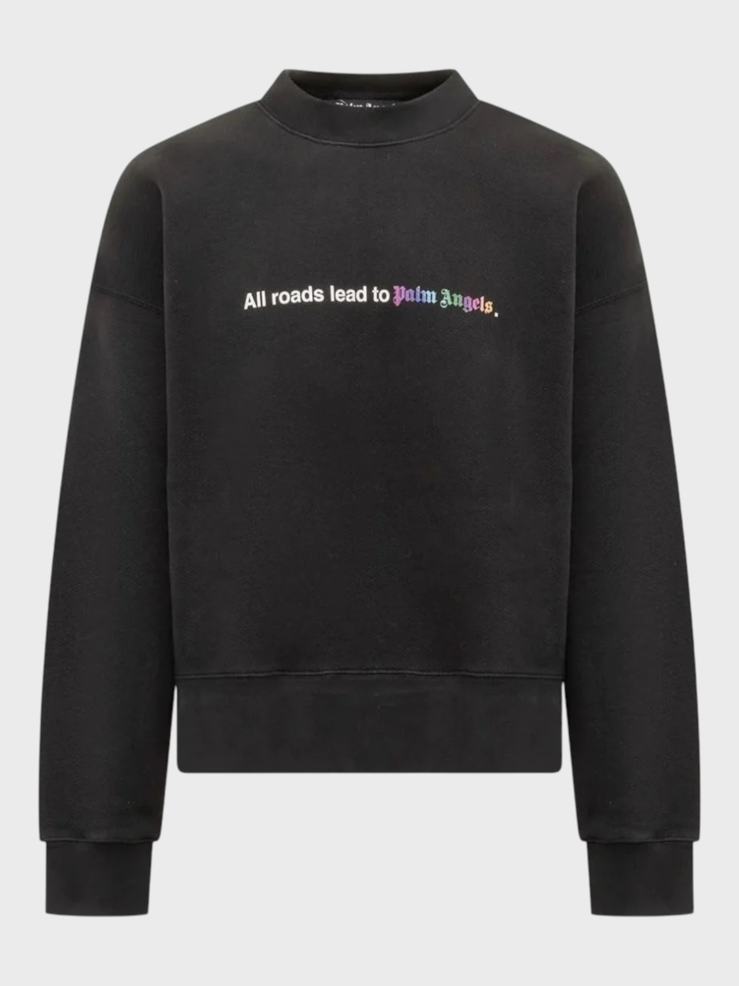 Palm Angels Men's   Black All Roads Crewneck in Size XXS, BrandAlley
