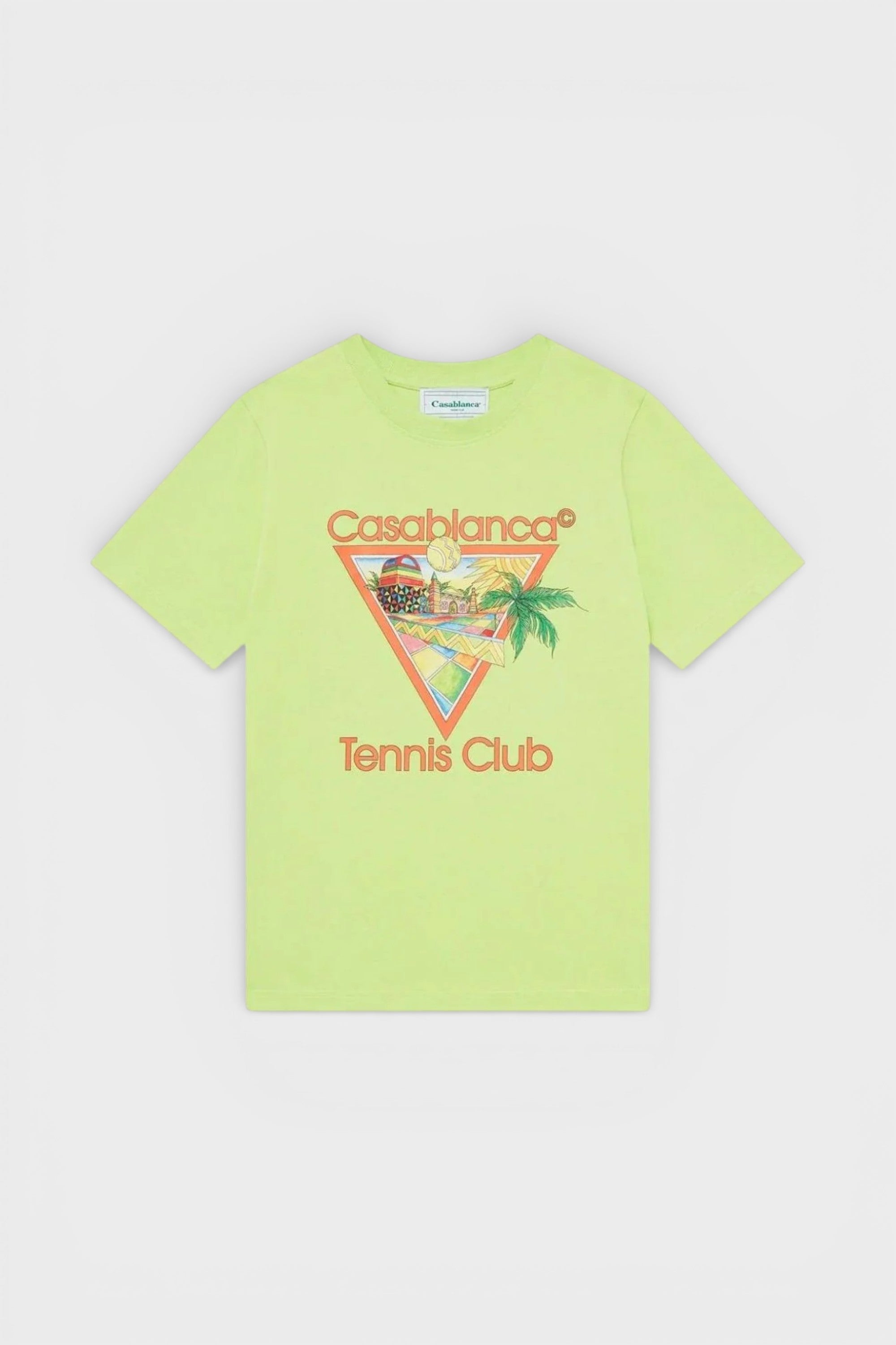 Casablanca Men's  Printed T-Shirt Afro Cubism Tennis Club Pale Green in Size XXXL, BrandAlley