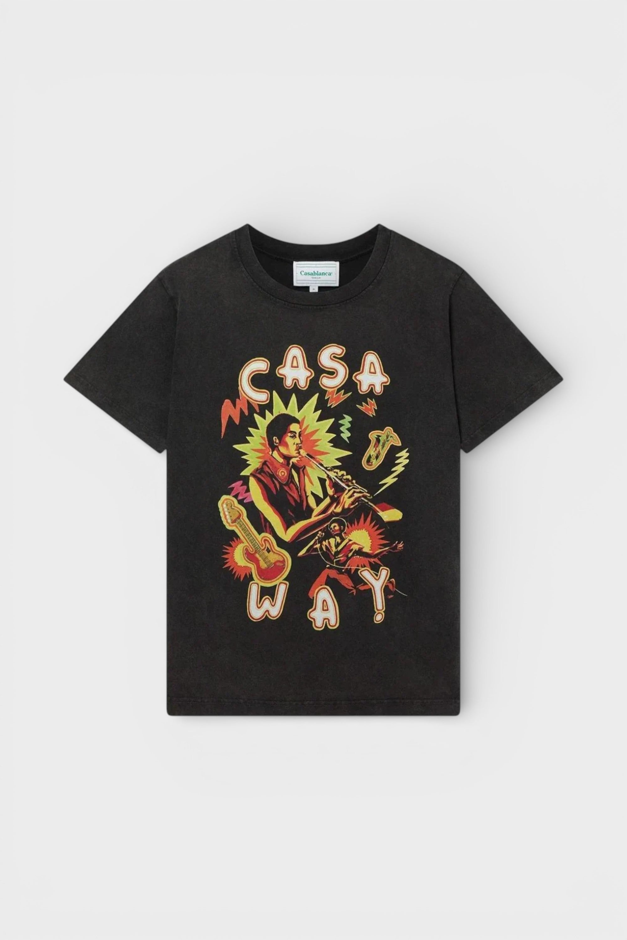 Casablanca Men's  Printed T-Shirt Music For The People Faded Black in Size XXXL, BrandAlley
