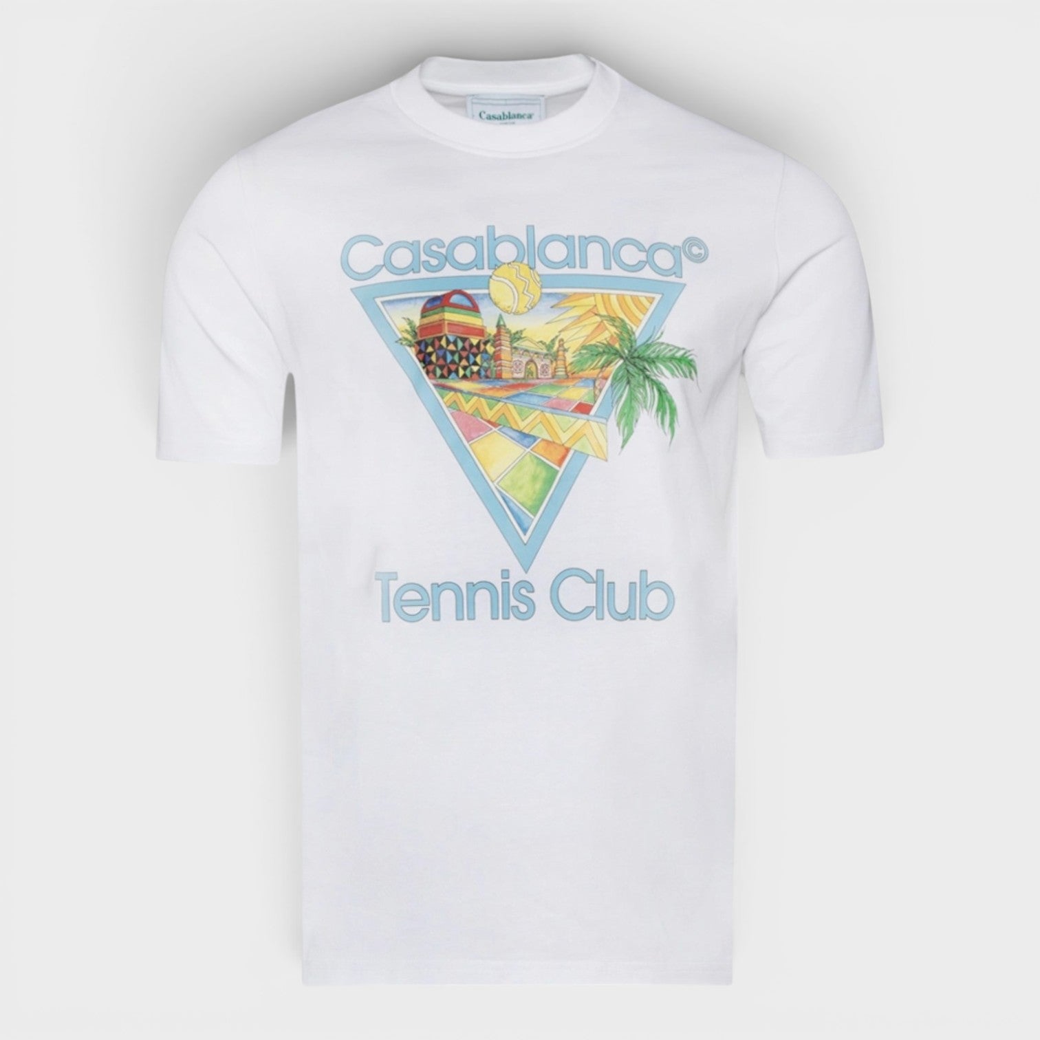 Casablanca Men's  Printed T-Shirt Afro Cubism Tennis Club White in Size XXXL, BrandAlley