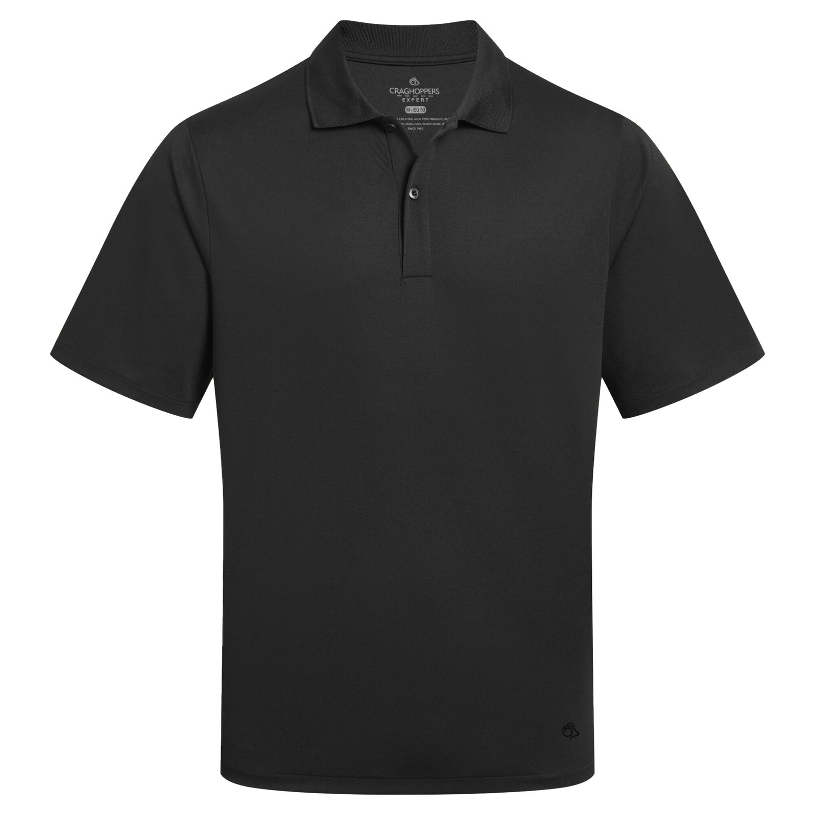 Craghoppers Men's   Black Polo Shirt Expert Basecamp Recycled Polyester in Size XS, BrandAlley