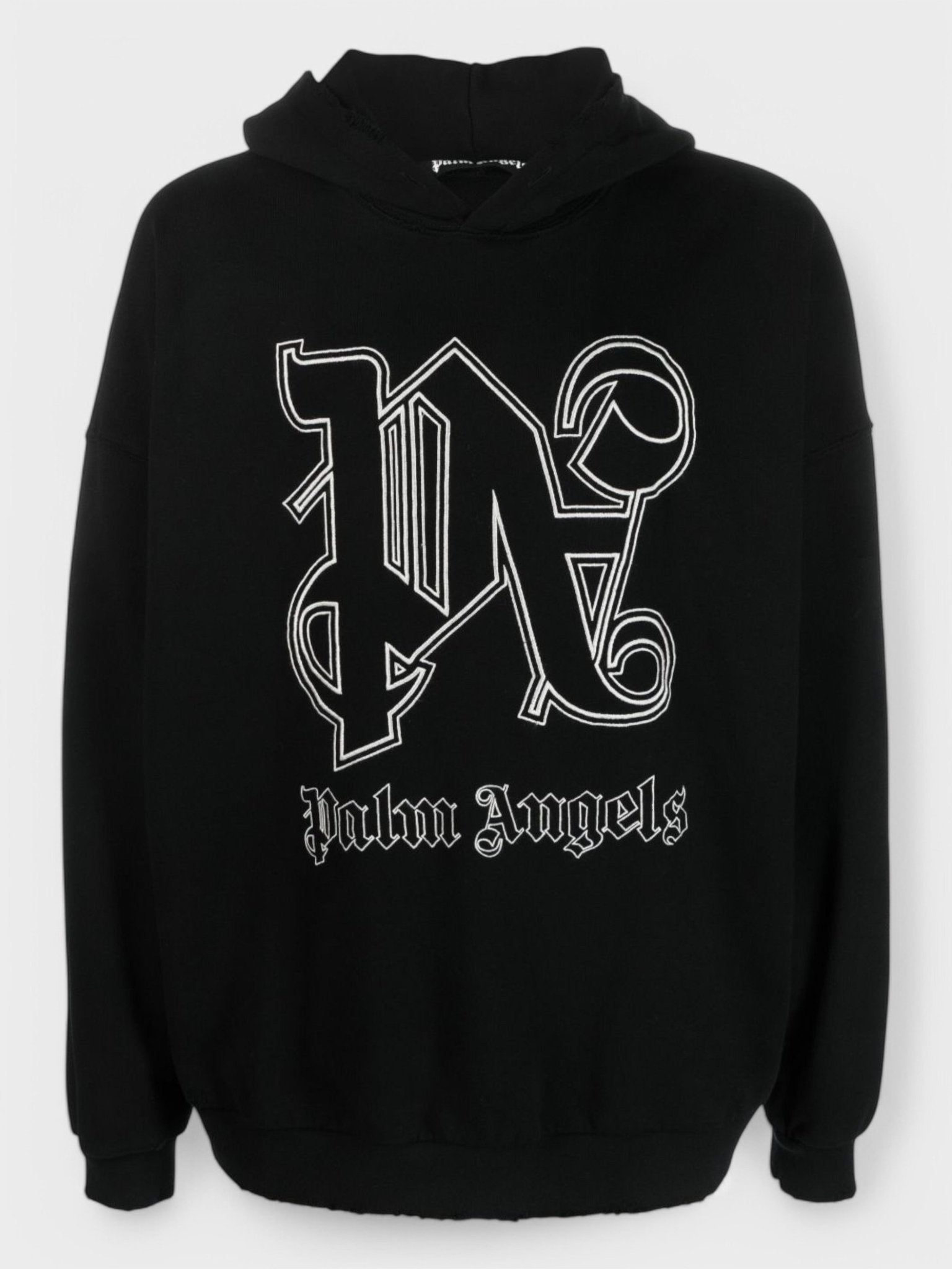 Palm Angels Men's  Monogram Statement Hoodie 'Black/Off White' in Size M, BrandAlley