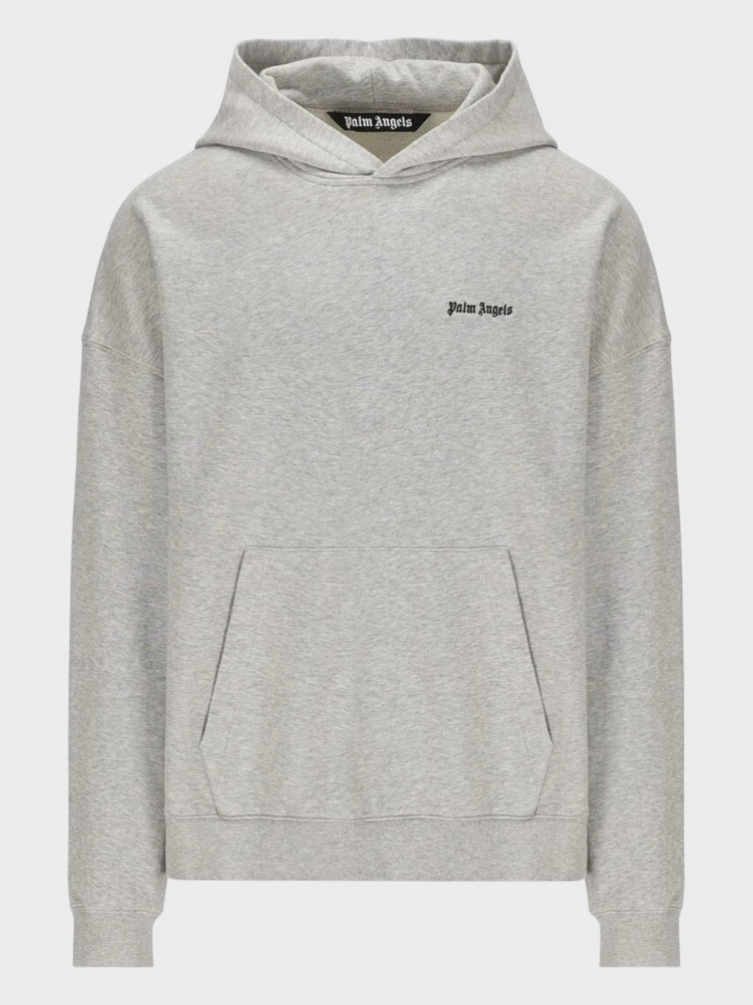 Palm Angels Men's   Grey Embroidered-Logo Hoodie in Size M, BrandAlley