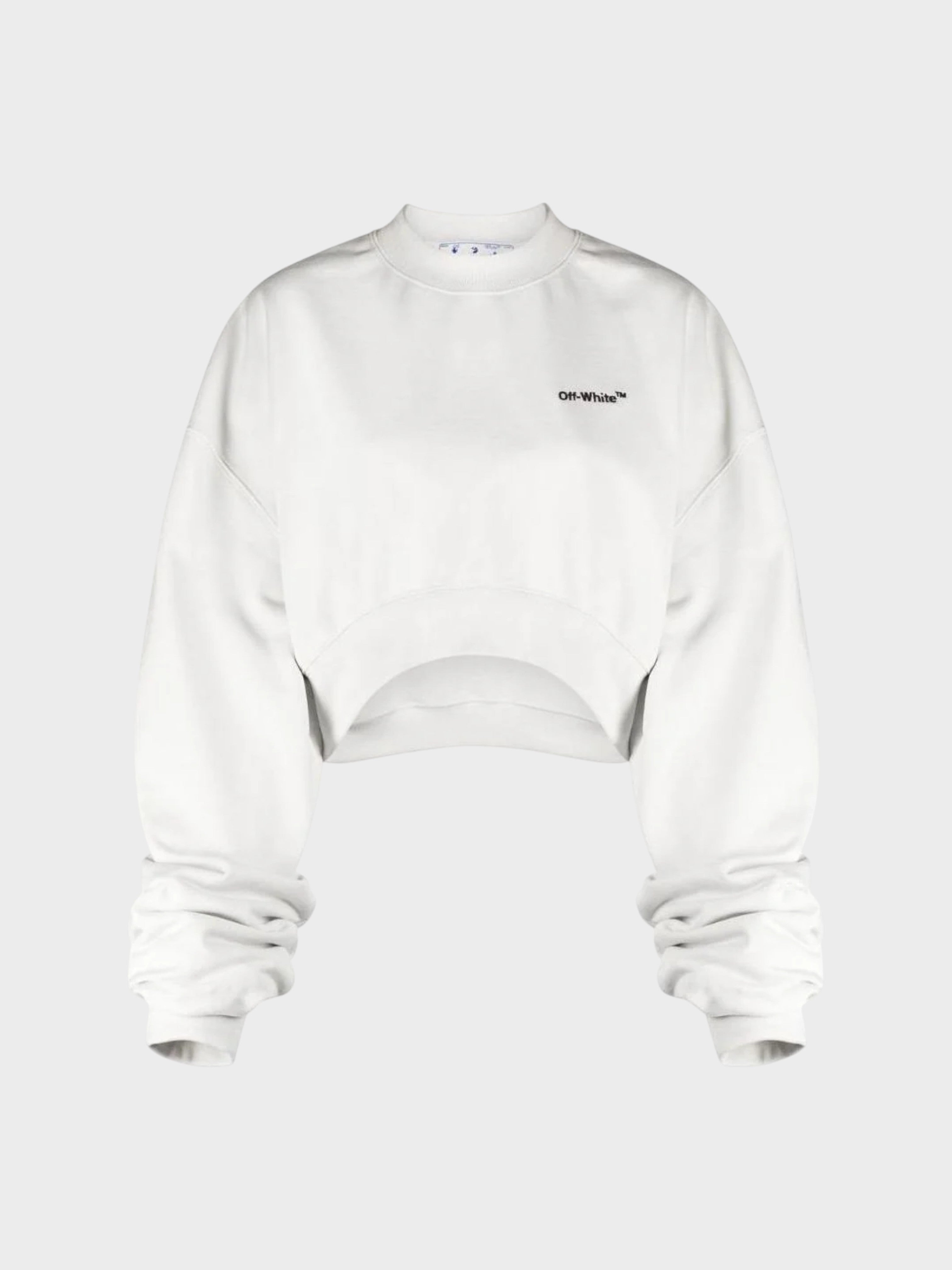 Off-White Women's   White Off- For All Helv Cropped Over Crewneck in Size M, BrandAlley
