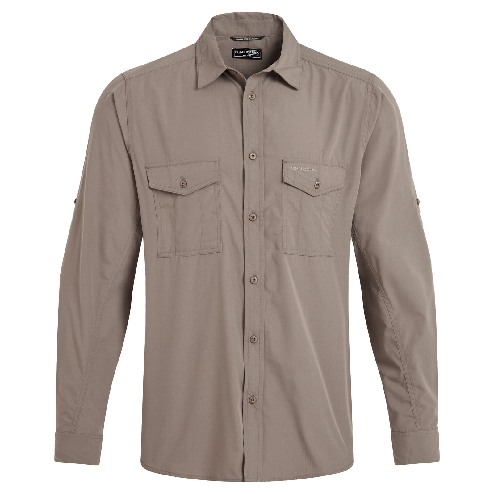 Craghoppers Men's  Shirt Kiwi II Recycled Polyester Pebble in Size XL, BrandAlley