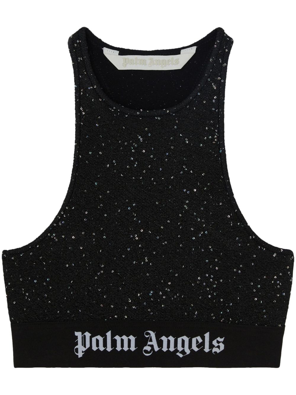 Palm Angels Women's  Knitted Logo Top Black in Size XS, BrandAlley