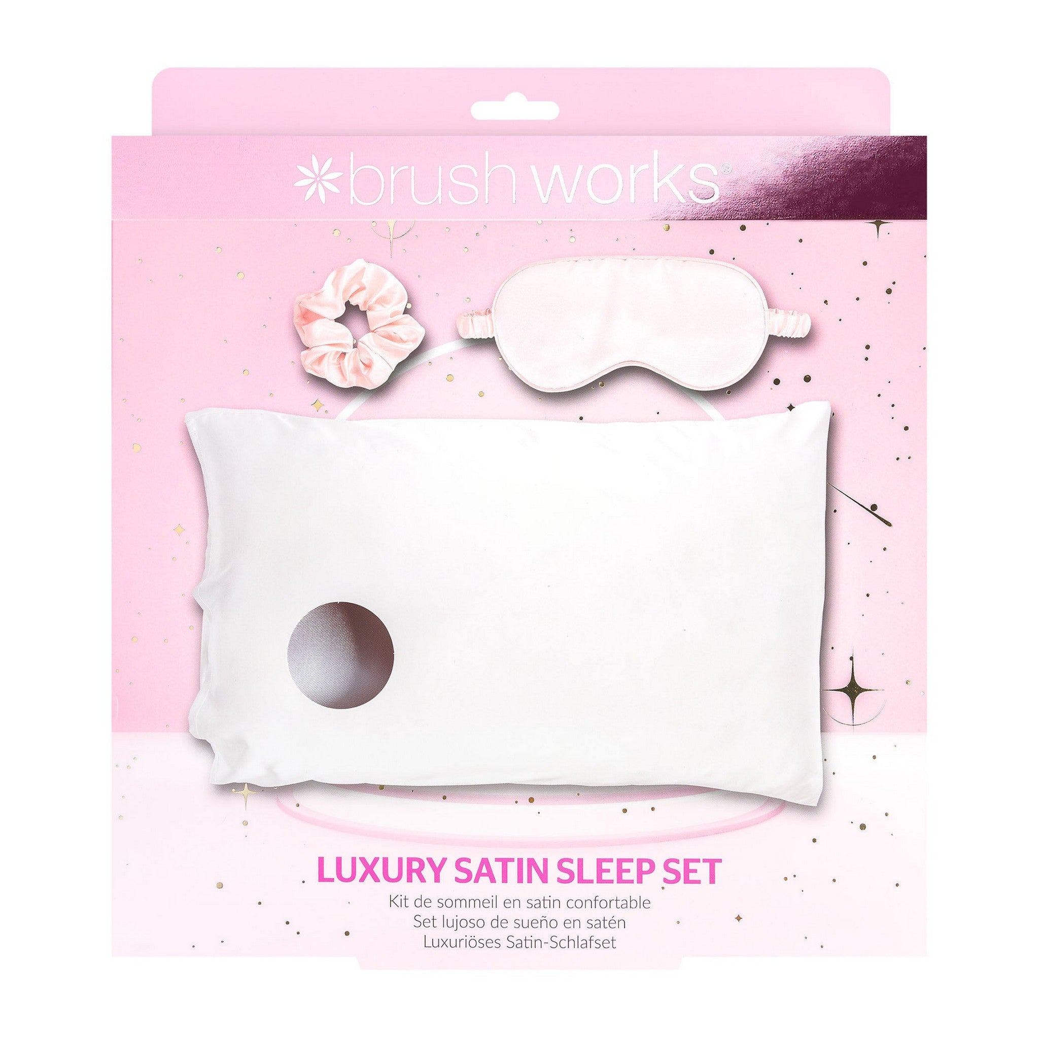 Brushworks    Pink Luxury Satin Sleep Set , BrandAlley