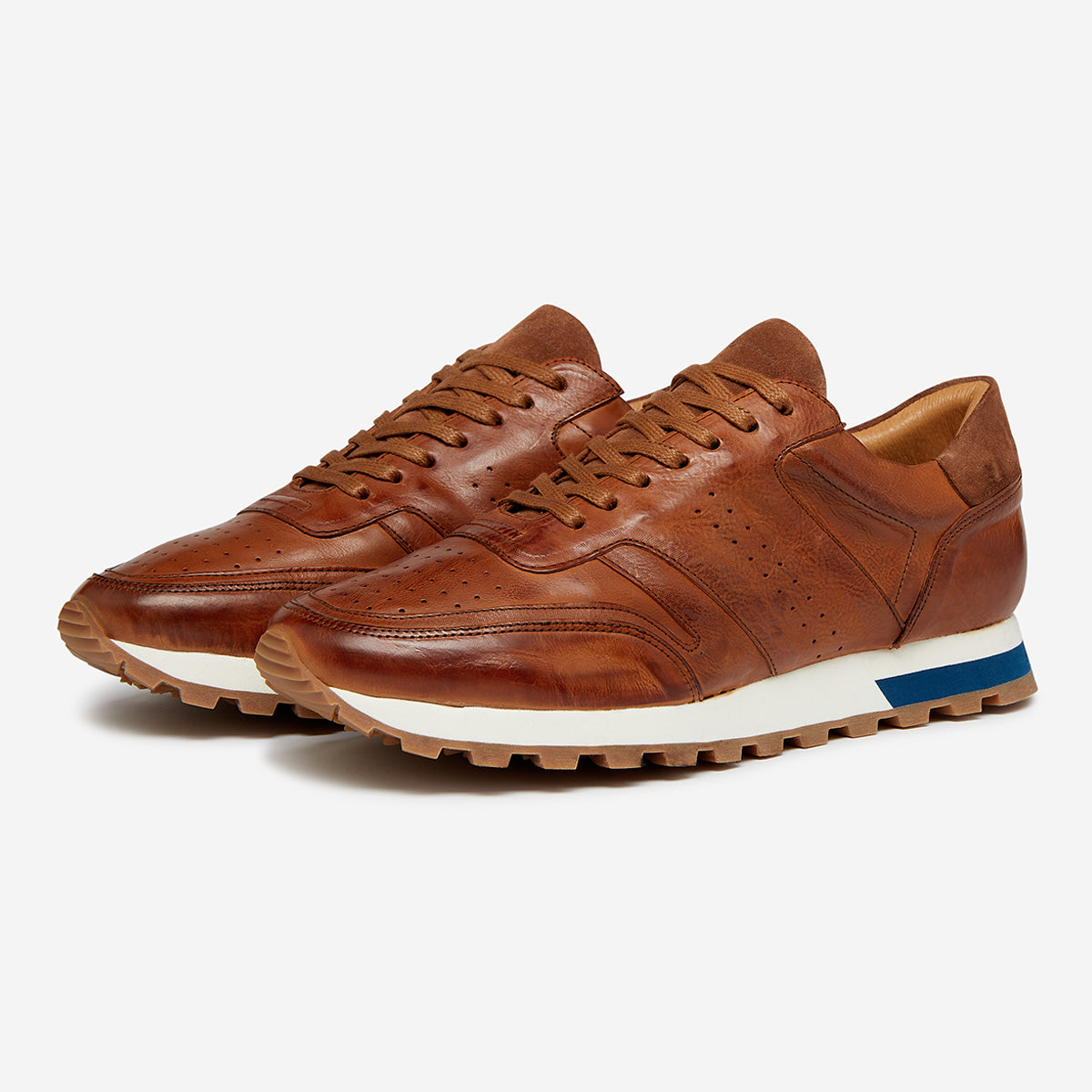 Oliver Sweeney Men's   Brown Calf Leather Runners in Size 6, BrandAlley