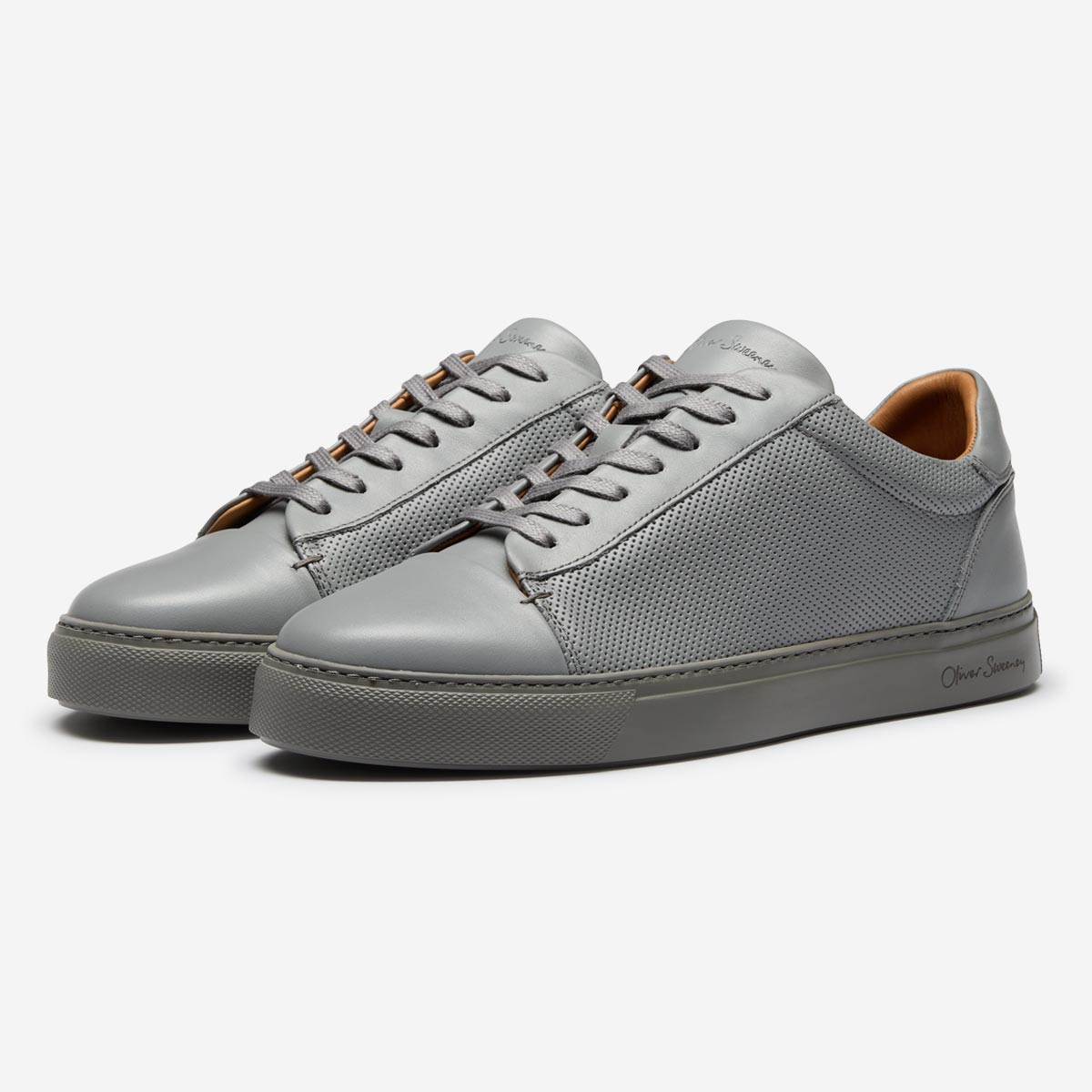 Oliver Sweeney Men's  Perforated Calf Leather Cupsole Trainers in Size 6, BrandAlley