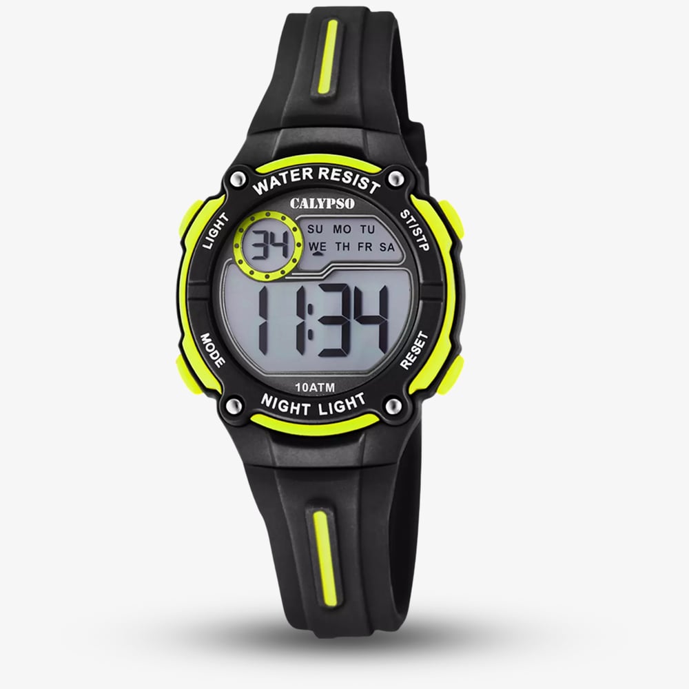 Calypso Boys   Black Childrens Digital Crush Rubber Strap Watch K6068/5 , BrandAlley