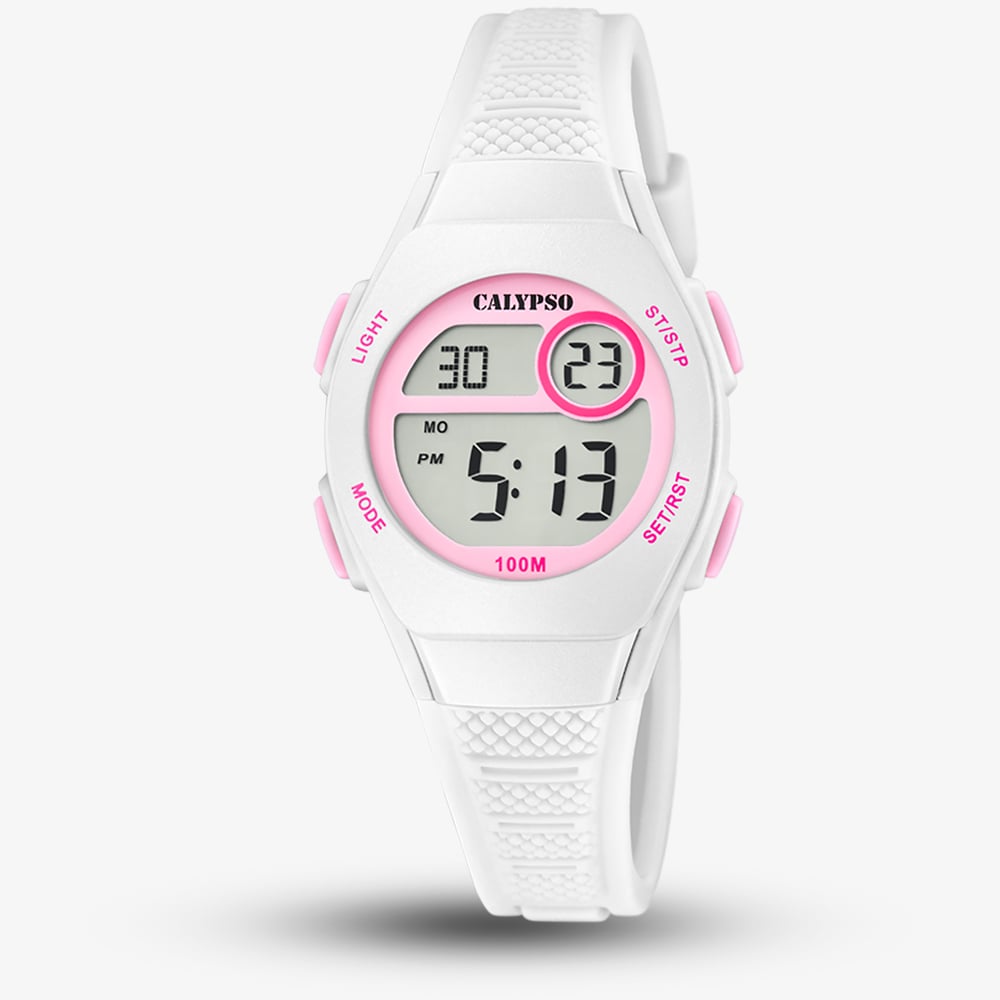 Calypso Women's   White  & Pink Digital Watch K5831/1 , BrandAlley