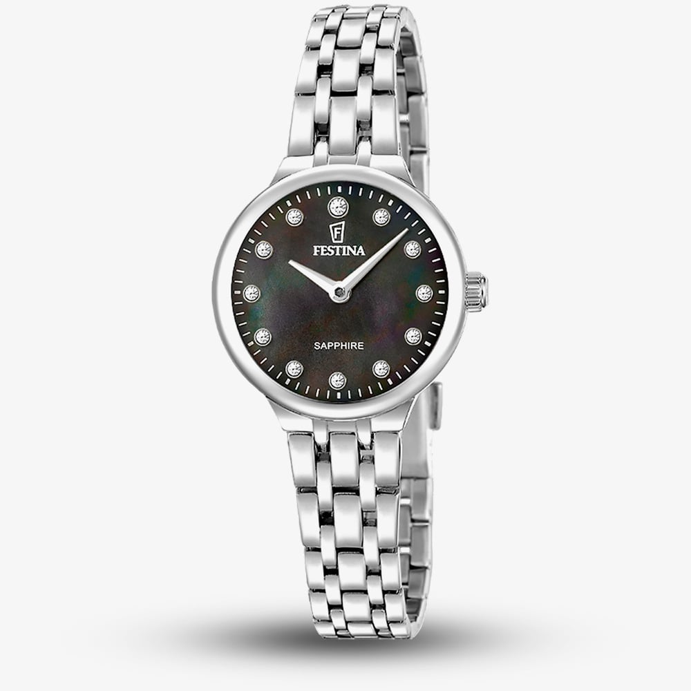 Festina Women's  Ladies Mademoiselle Black Mother Of Pearl Dial Watch F20744/6 , BrandAlley