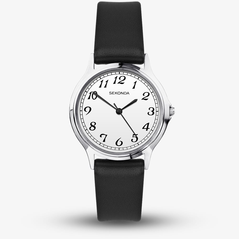 Sekonda Women's   White Black Leather Strap Watch 2692 , BrandAlley