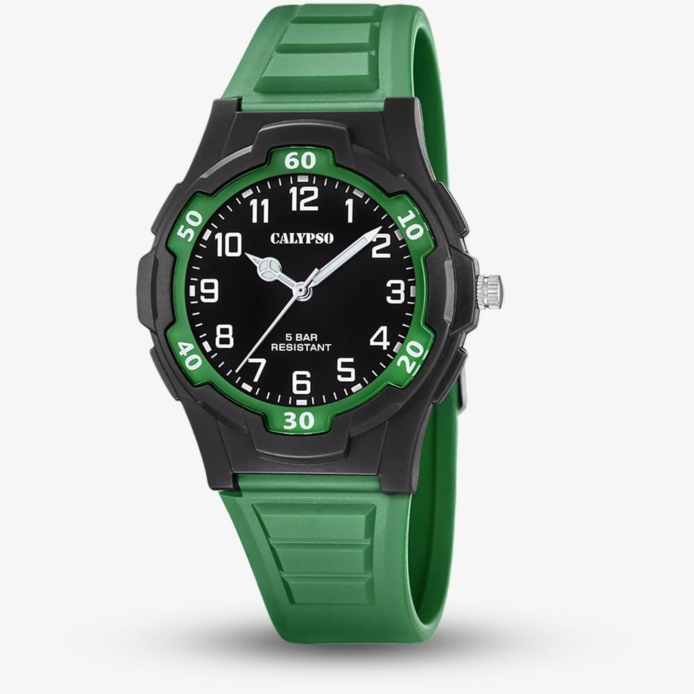 Calypso Boys   Easy Time Green Plastic Strap Watch K5878/3 , BrandAlley