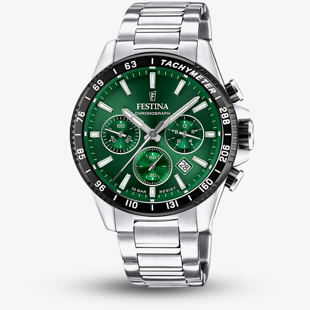 Festina Men's   Timeless Chronograph Green Dial Watch F20560/4 , BrandAlley