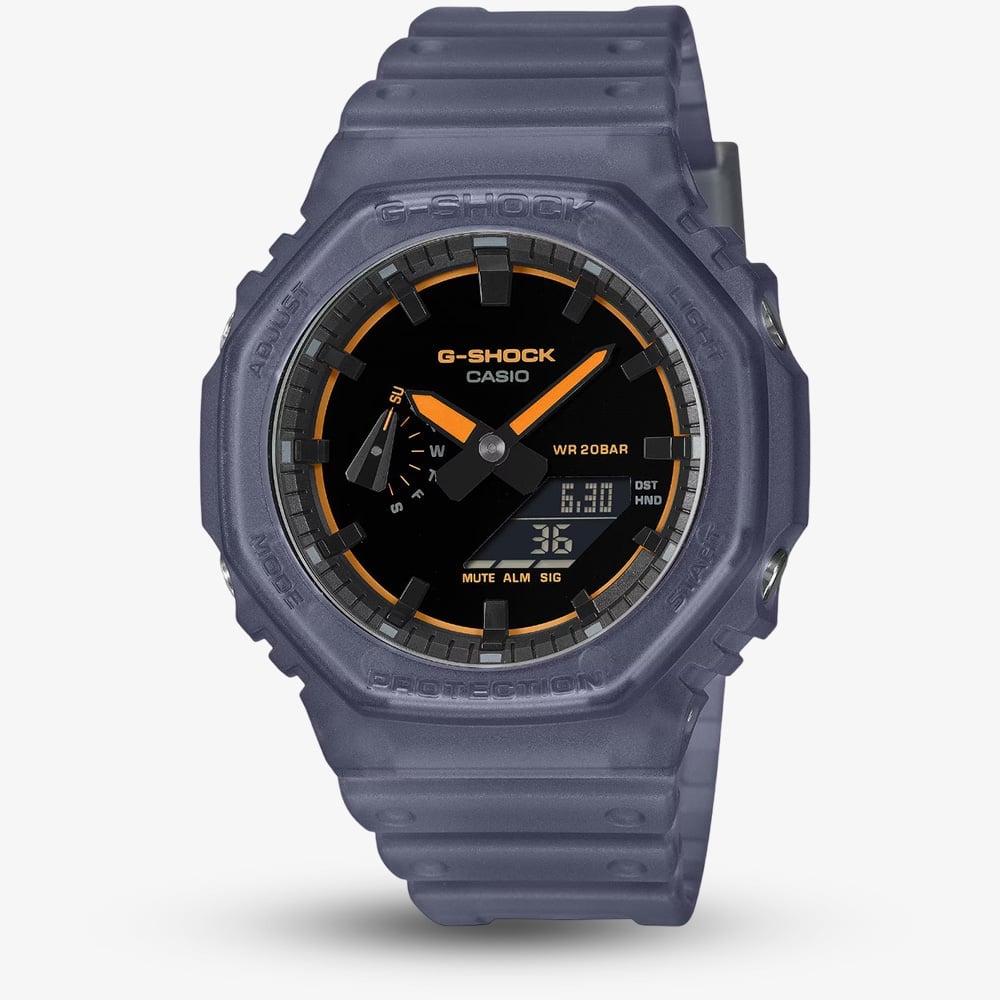 Casio Men's  G-Shock GA-2100 Series Smoked Light Blue Watch GA-2100K-2AER , BrandAlley
