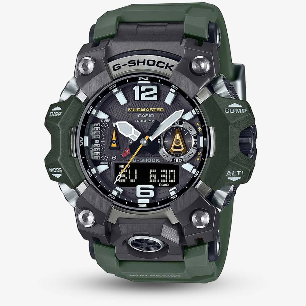 Casio Men's  G-Shock New Mudmaster Green Rubber Smart Watch GWG-B1000-3AER , BrandAlley