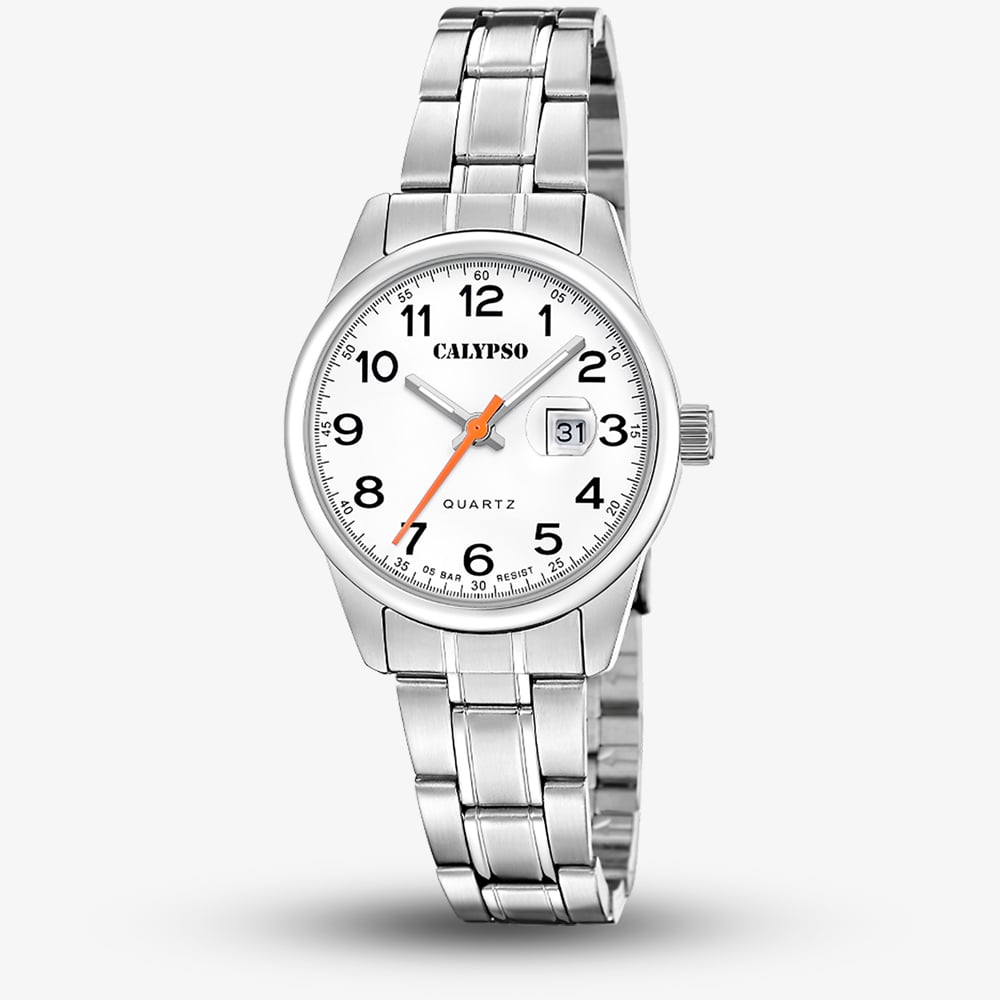 Calypso Women's  Ladies Junior Silver Stainless Steel Watch K5873/1 , BrandAlley