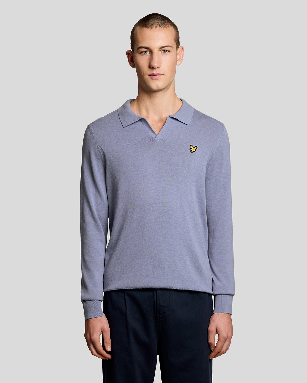 Lyle & Scott Men's  Cotton Long Sleeve Polo Collar Jumper in Size L, BrandAlley