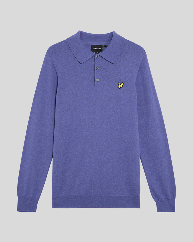 Lyle & Scott Men's  Cotton Merino Long Sleeve Knitted Polo in Size 2XL, BrandAlley