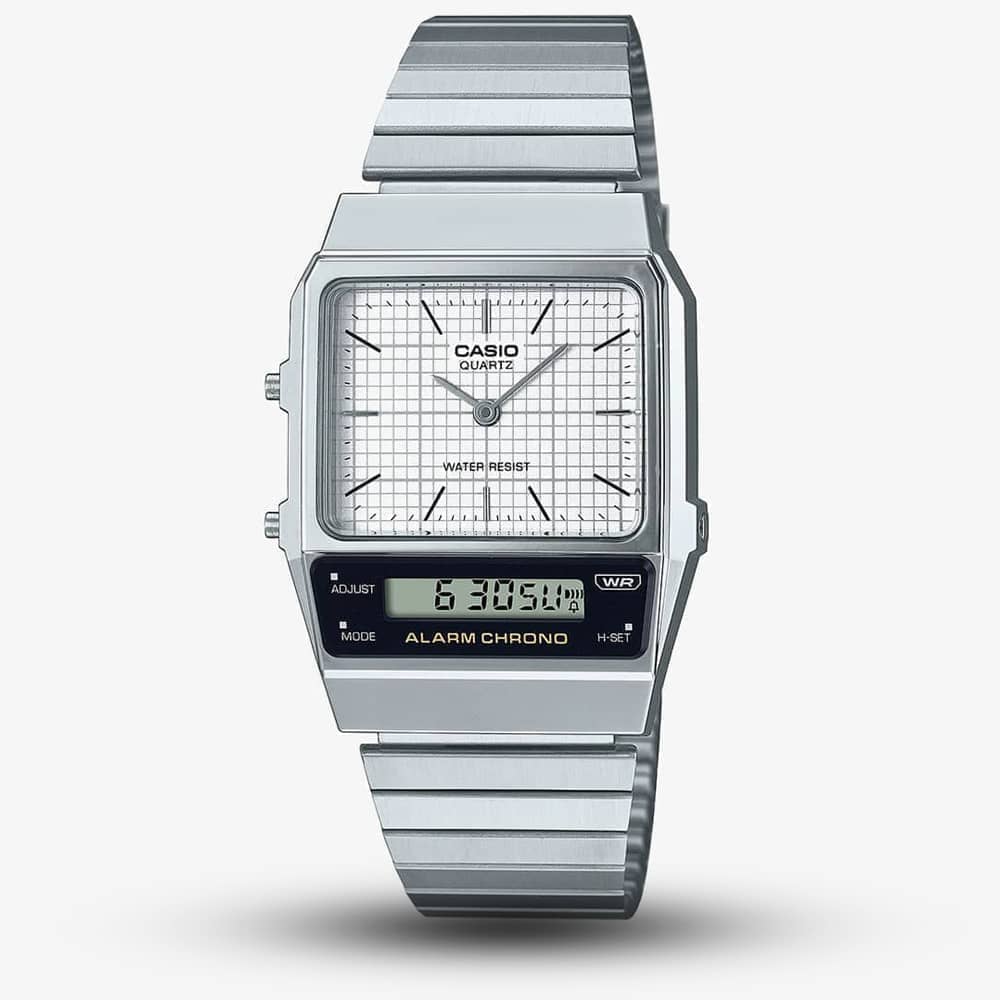 Casio Men's   White Dial Vintage Dual Display Watch Aq-800E-7Aef , BrandAlley