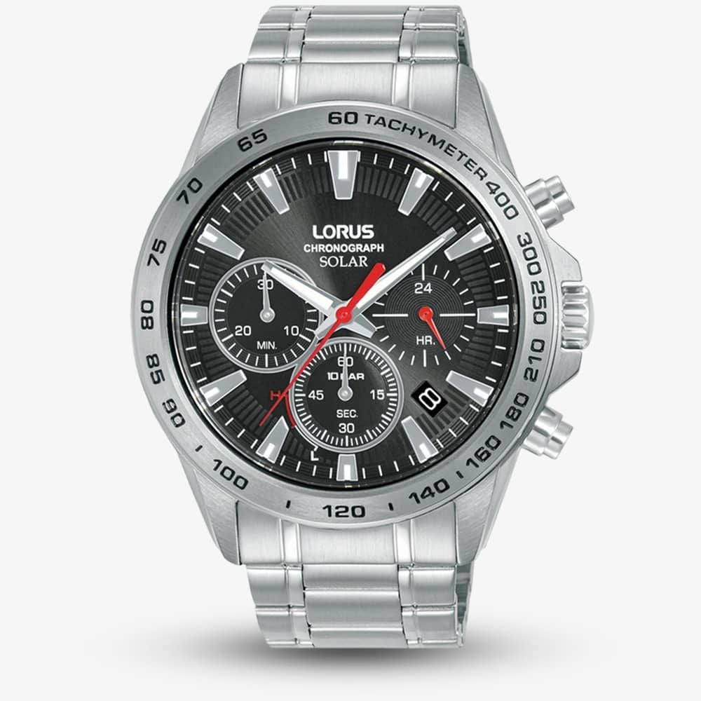Lorus Men's   Black  Solar Chronograph Watch Rz501ax9 , BrandAlley