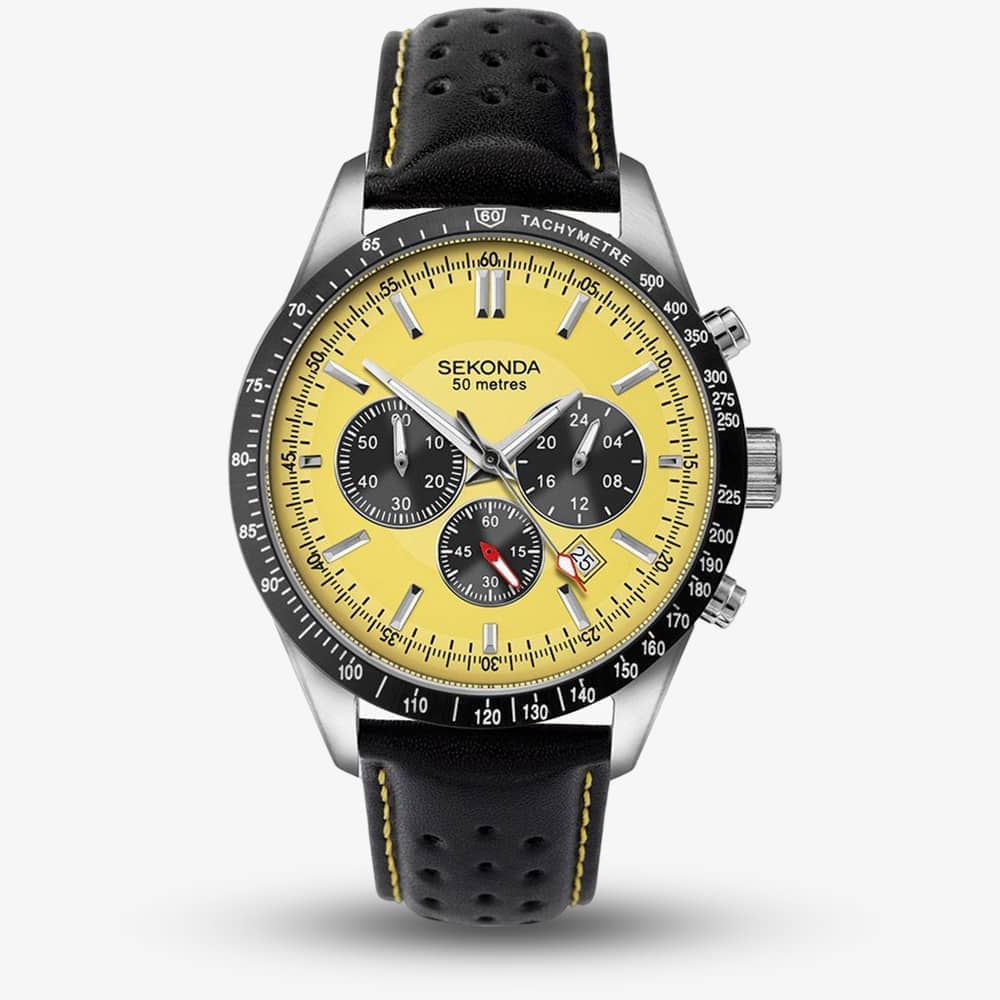 Sekonda Women's  Sports Velocity Yellow Dial Chronograph Watch 1395 , BrandAlley