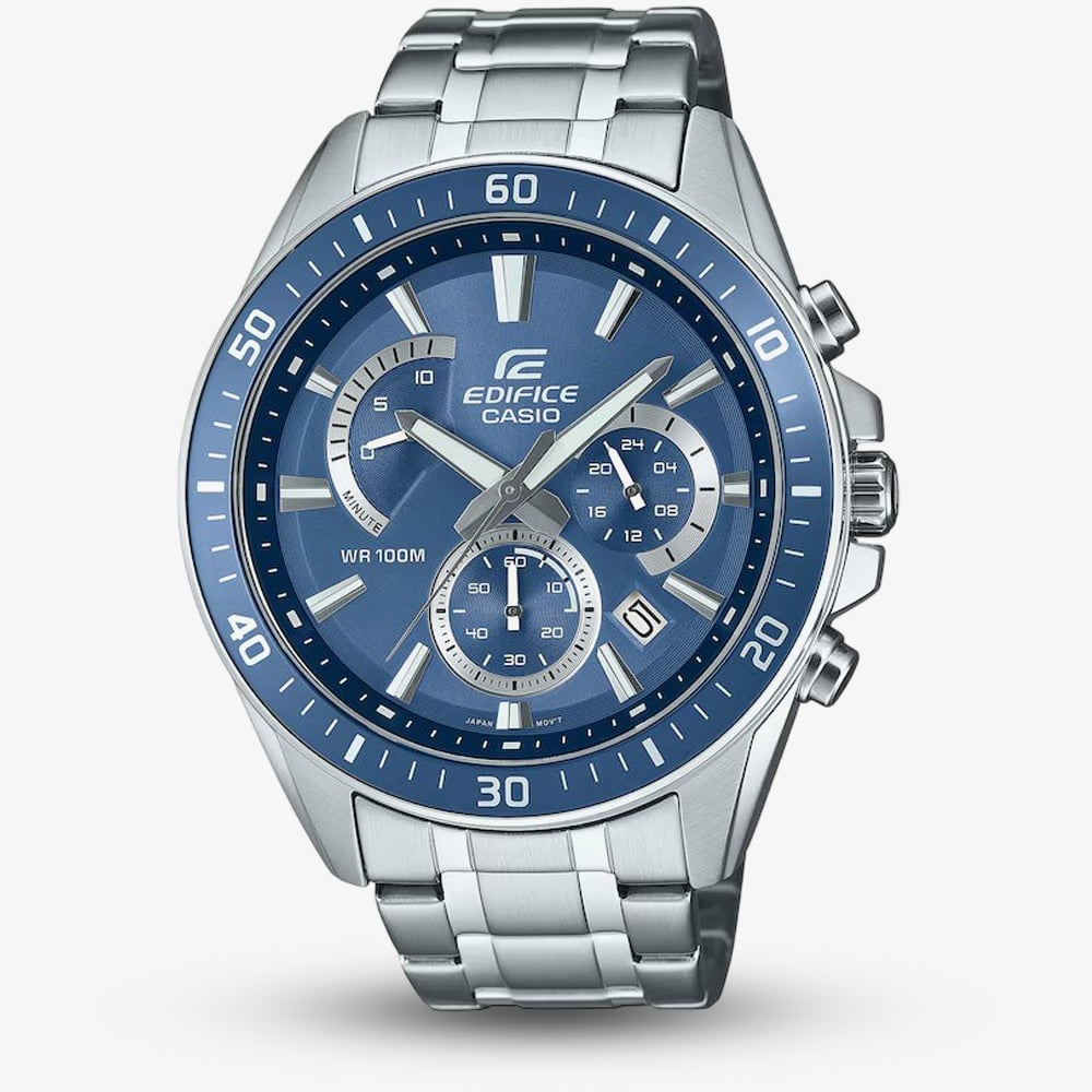 Casio Men's   Edifice Silver & Blue Dial Chronograph Watch EFR-552D-2AVUEF , BrandAlley