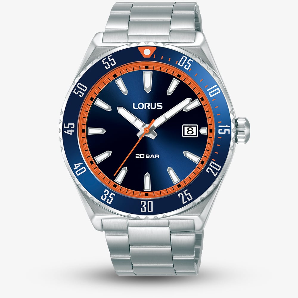 Lorus Men's   Blue  Sports & Orange Bracelet Watch Rs953dx9 , BrandAlley