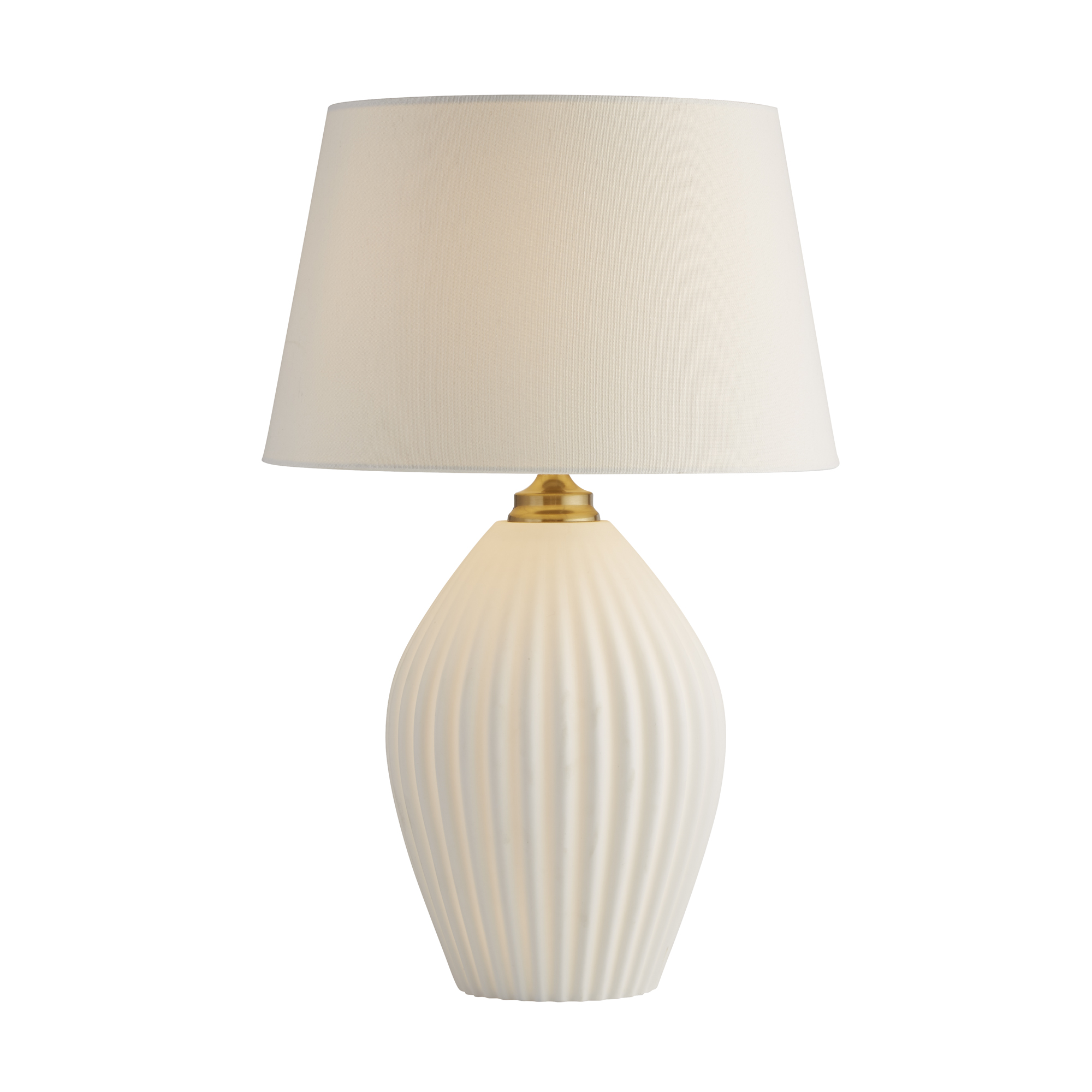 Searchlight    White Minnie Dual Lit Table Lamp - Ceramic/Antique Brass , BrandAlley