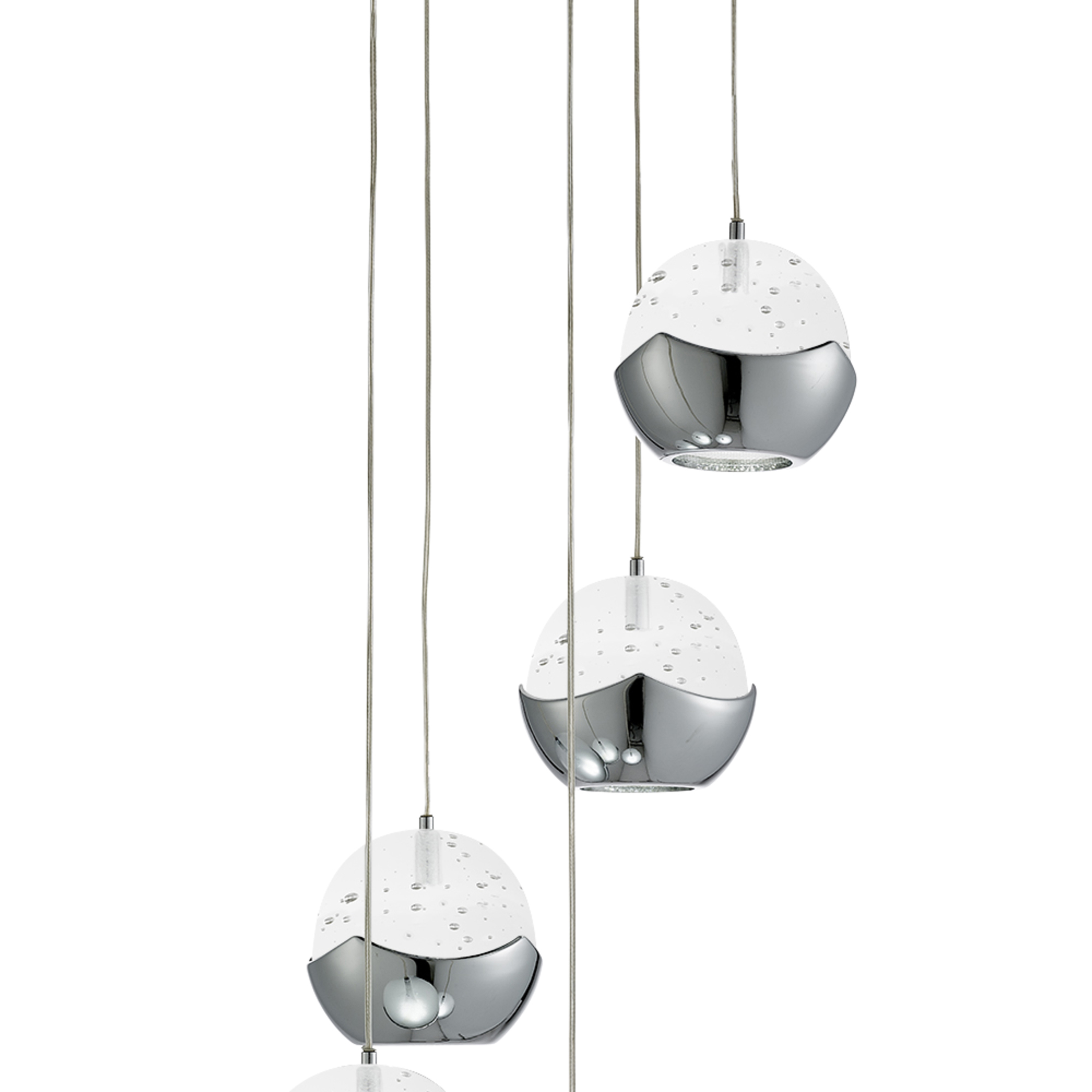 Searchlight   Ice Ball 5Lt -Drop Pendant - Chrome Metal & Glass , BrandAlley