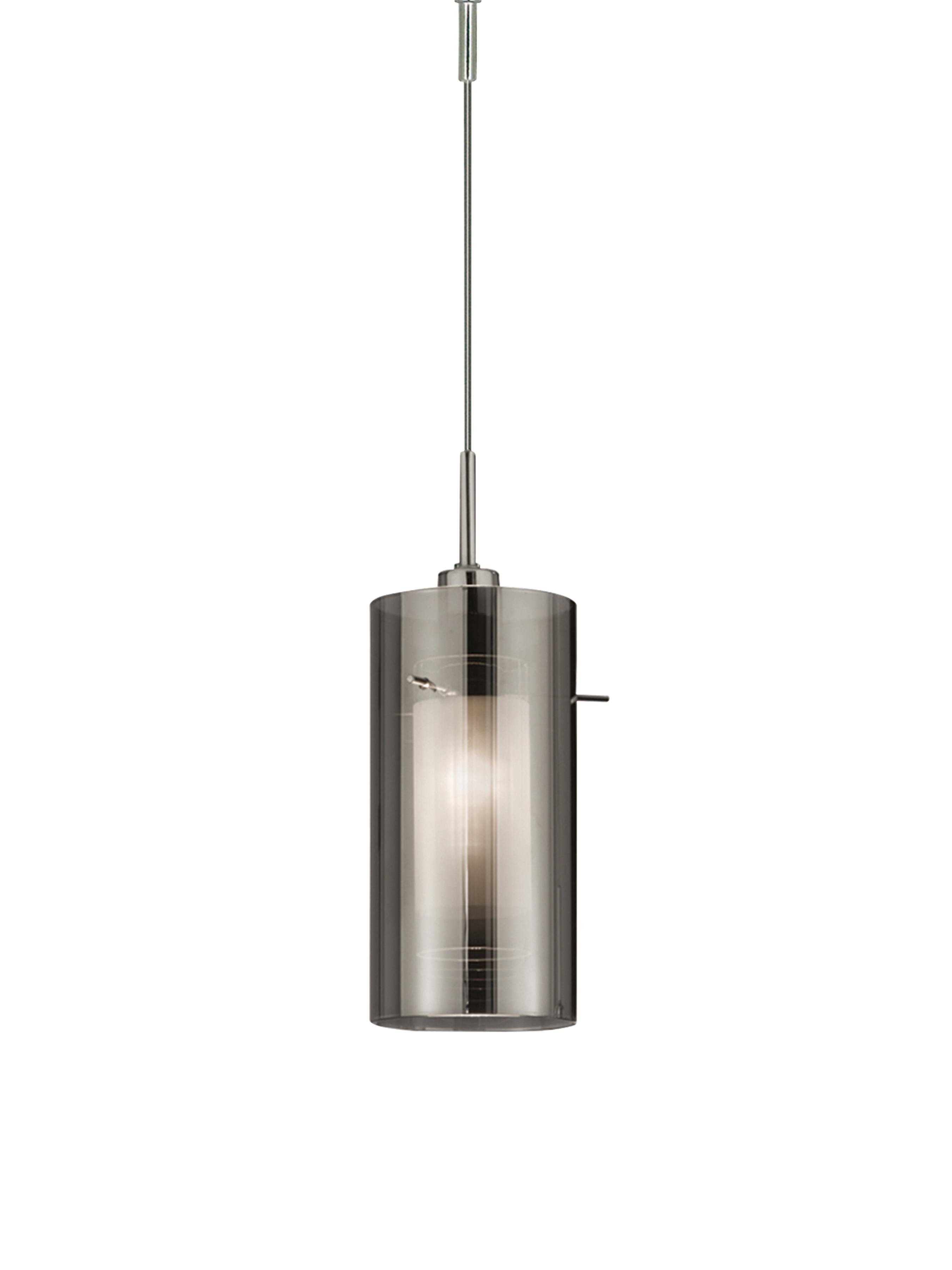 Searchlight   Duo II Pendant - Satin Silver & Smoked Glass , BrandAlley