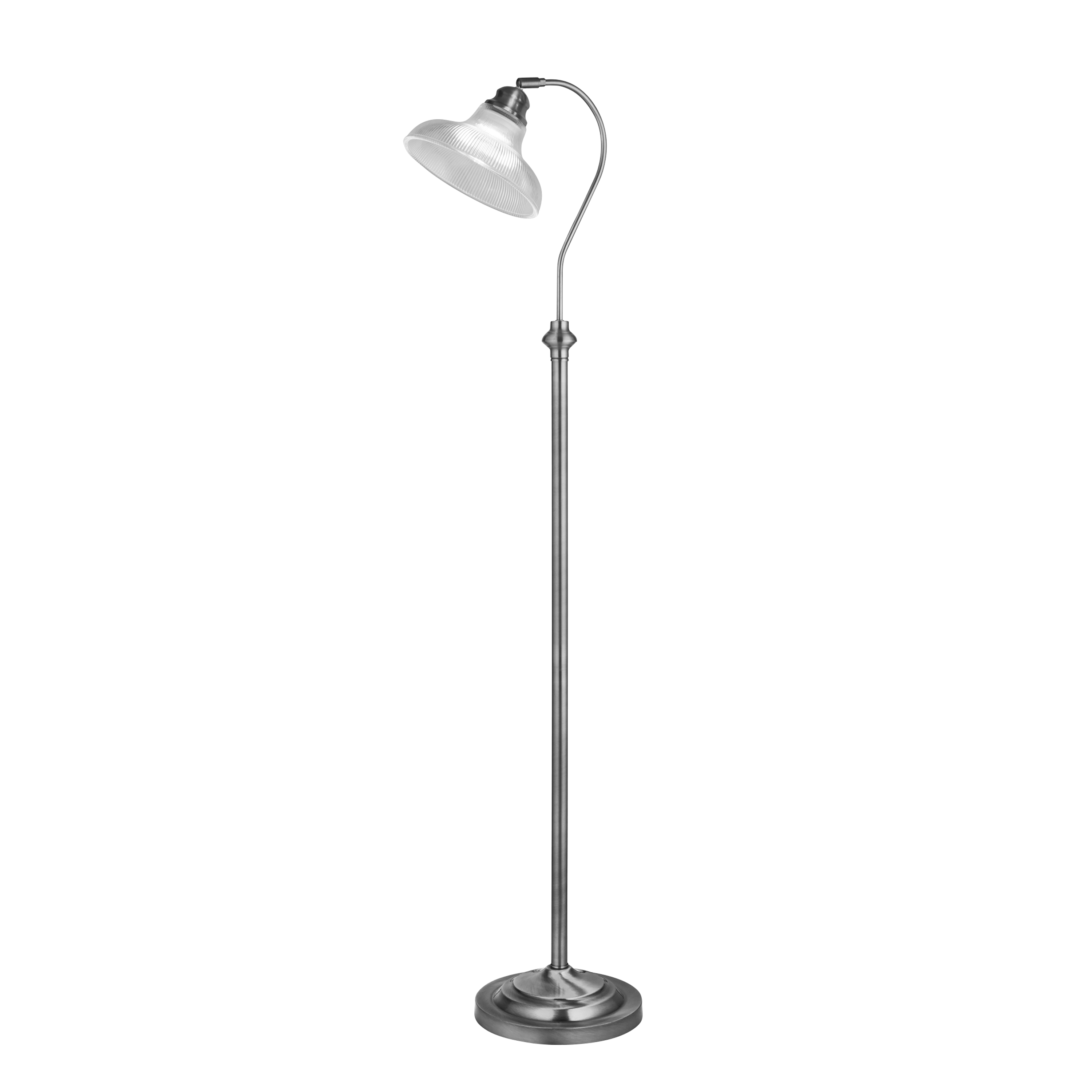 Searchlight    Silver Bistro Iii Floor Lamp - Satin & Holphane Style Glass , BrandAlley