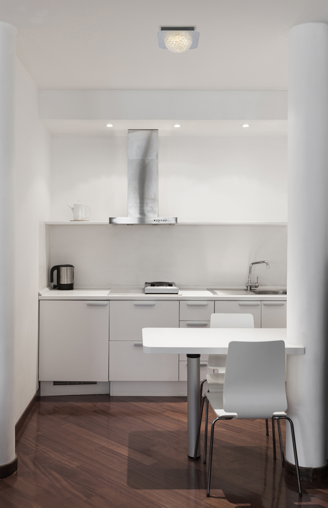 Searchlight    Silver Celestia Flush - Metal & Acrylic , BrandAlley