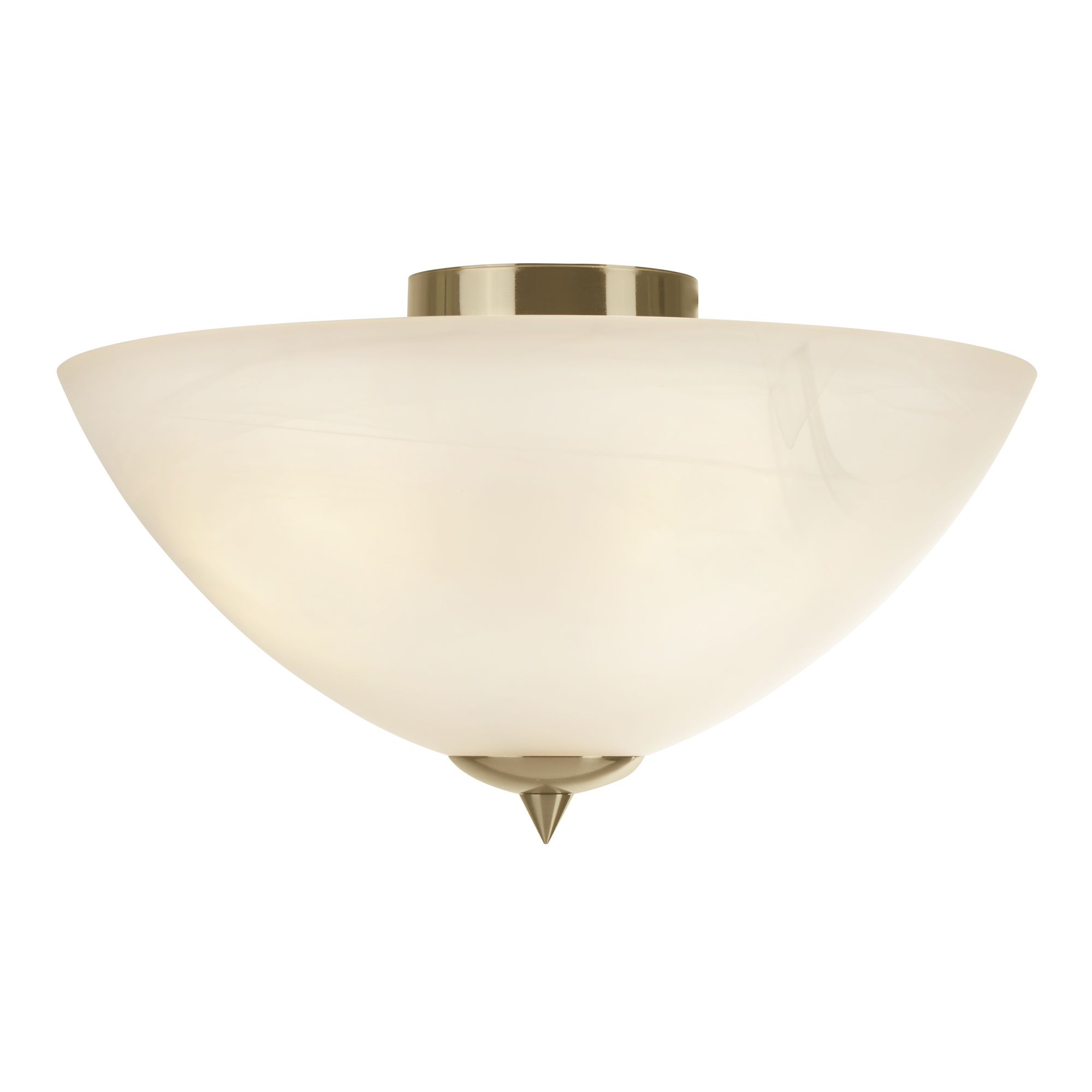 Searchlight    Gold Lucy 3Lt Semi-Flush - Antique Brass & Alabaster Glass , BrandAlley