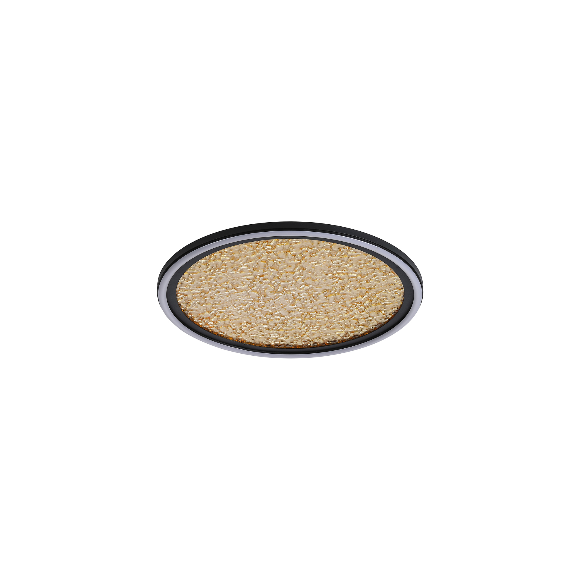 Searchlight   Luna LED Flush Sand Black Metal & Gold PC Diffuser , BrandAlley