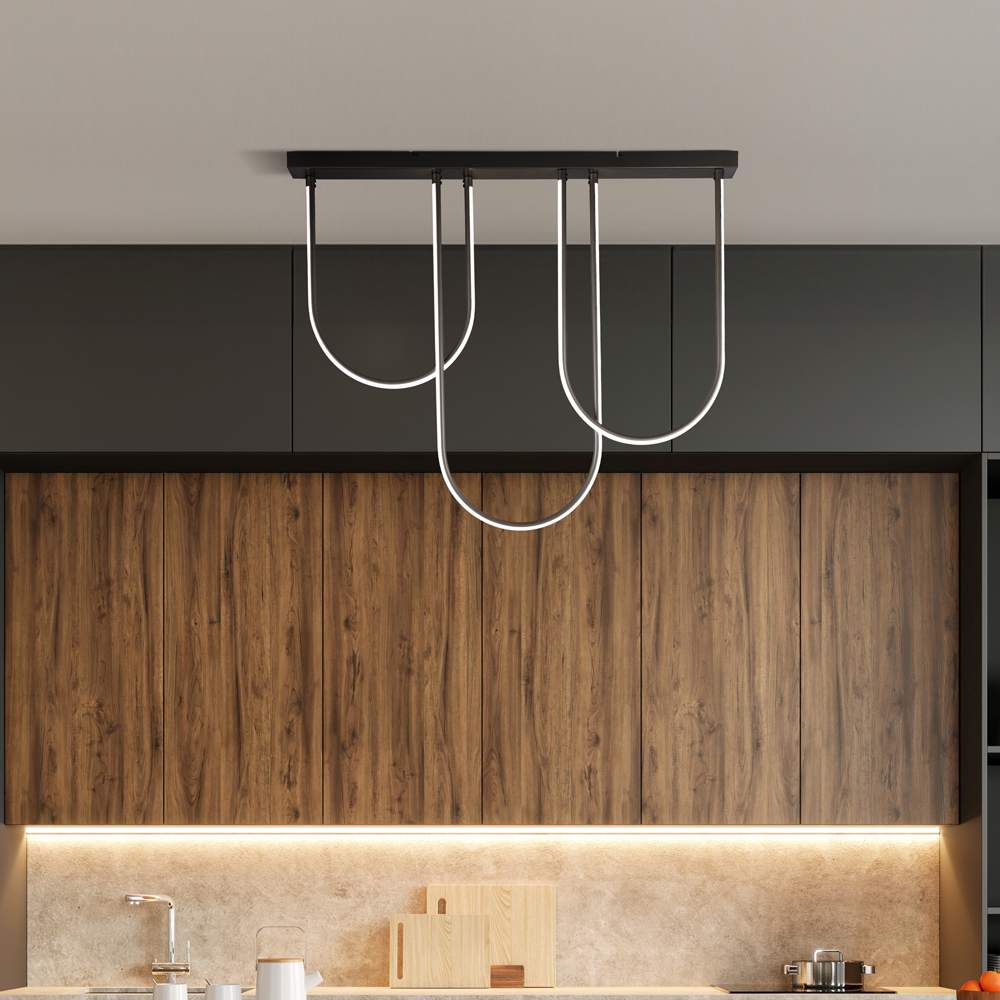 Searchlight    Black Chime Led Flush Matt Metal , BrandAlley