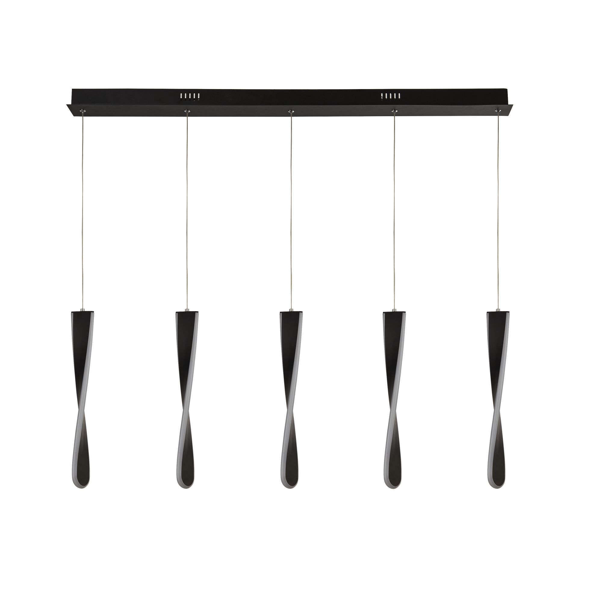 Searchlight    Silver Paddle 5Lt Bar Pendant - Black Metal & Opal Silicon , BrandAlley