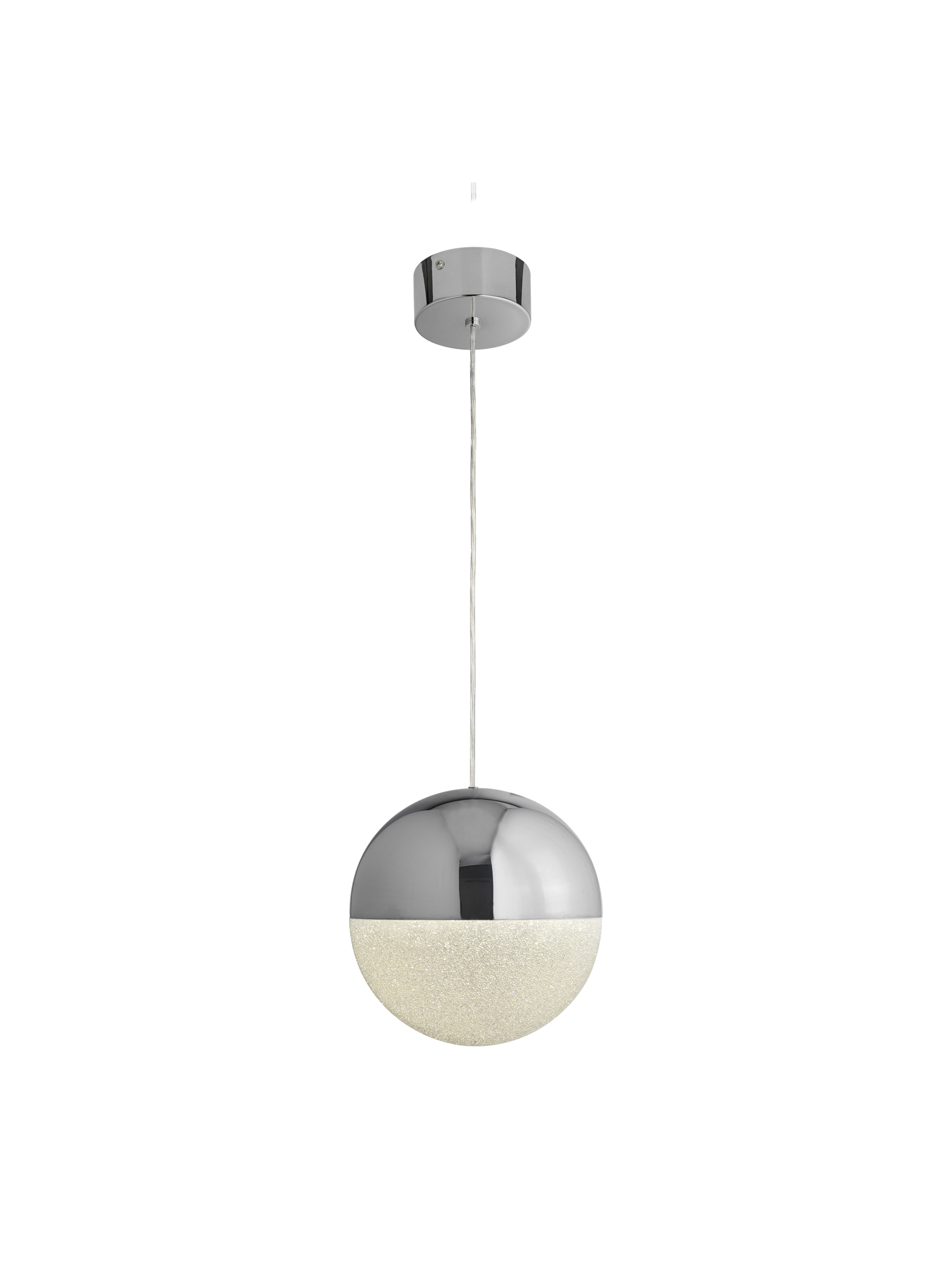 Searchlight   Marbles LED Pendant  -  Chrome Metal & Crushed Ice Shade , BrandAlley