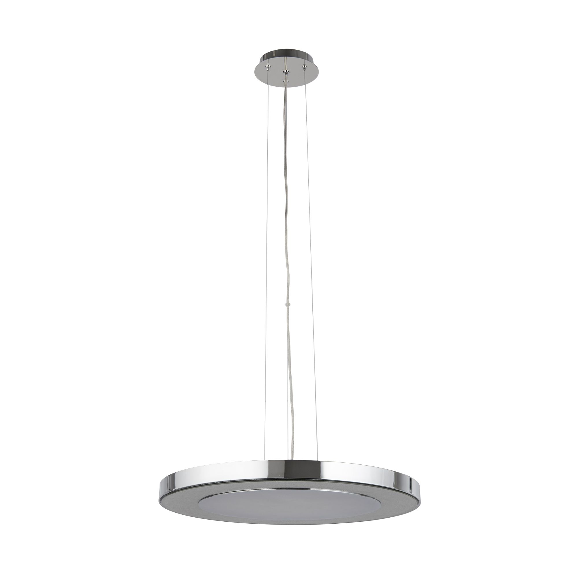 Searchlight   Lexi Pendant - Chrome Metal & Crushed Ice Effect Glass , BrandAlley