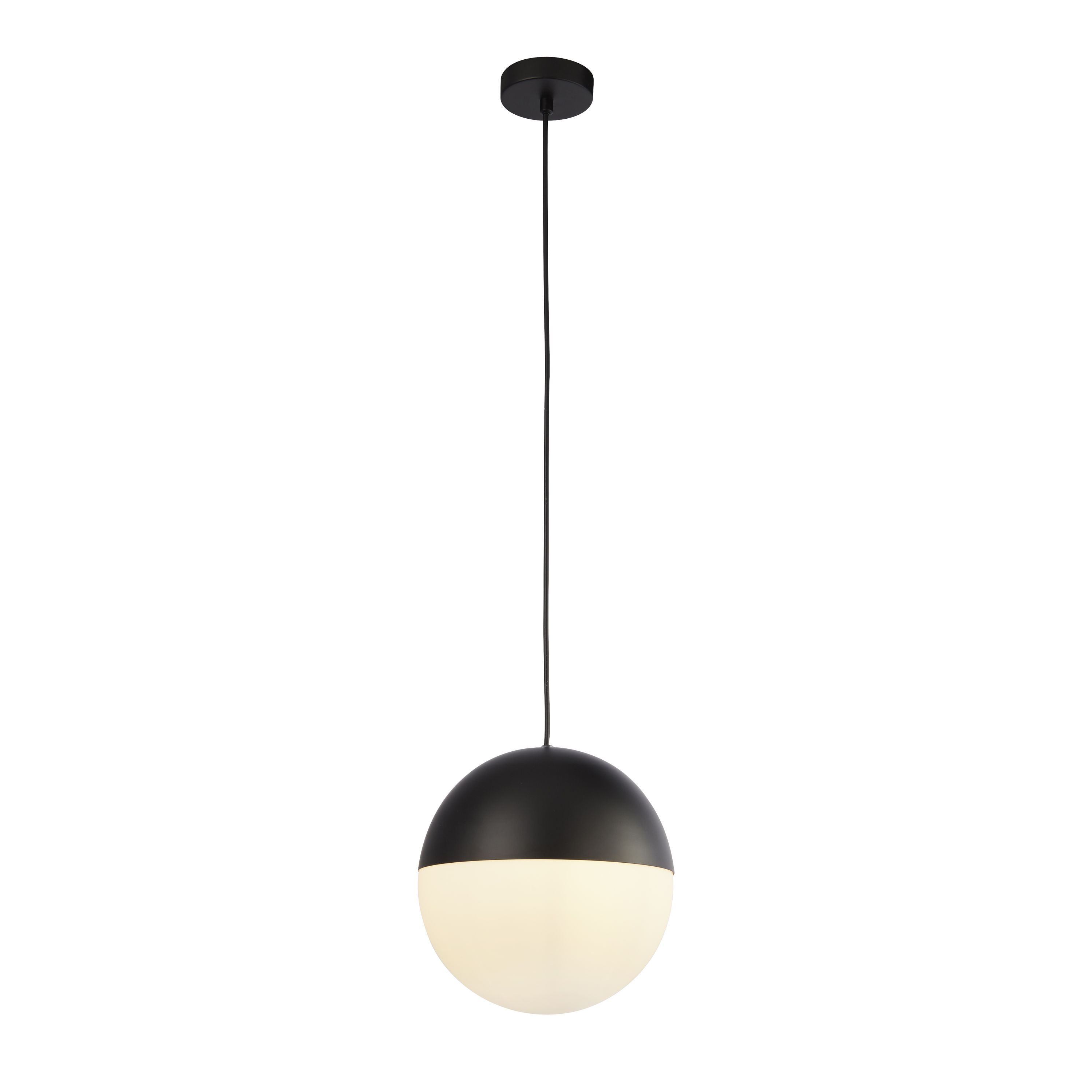 Searchlight    Black Endor Pendant - Metal & Opal Glass , BrandAlley