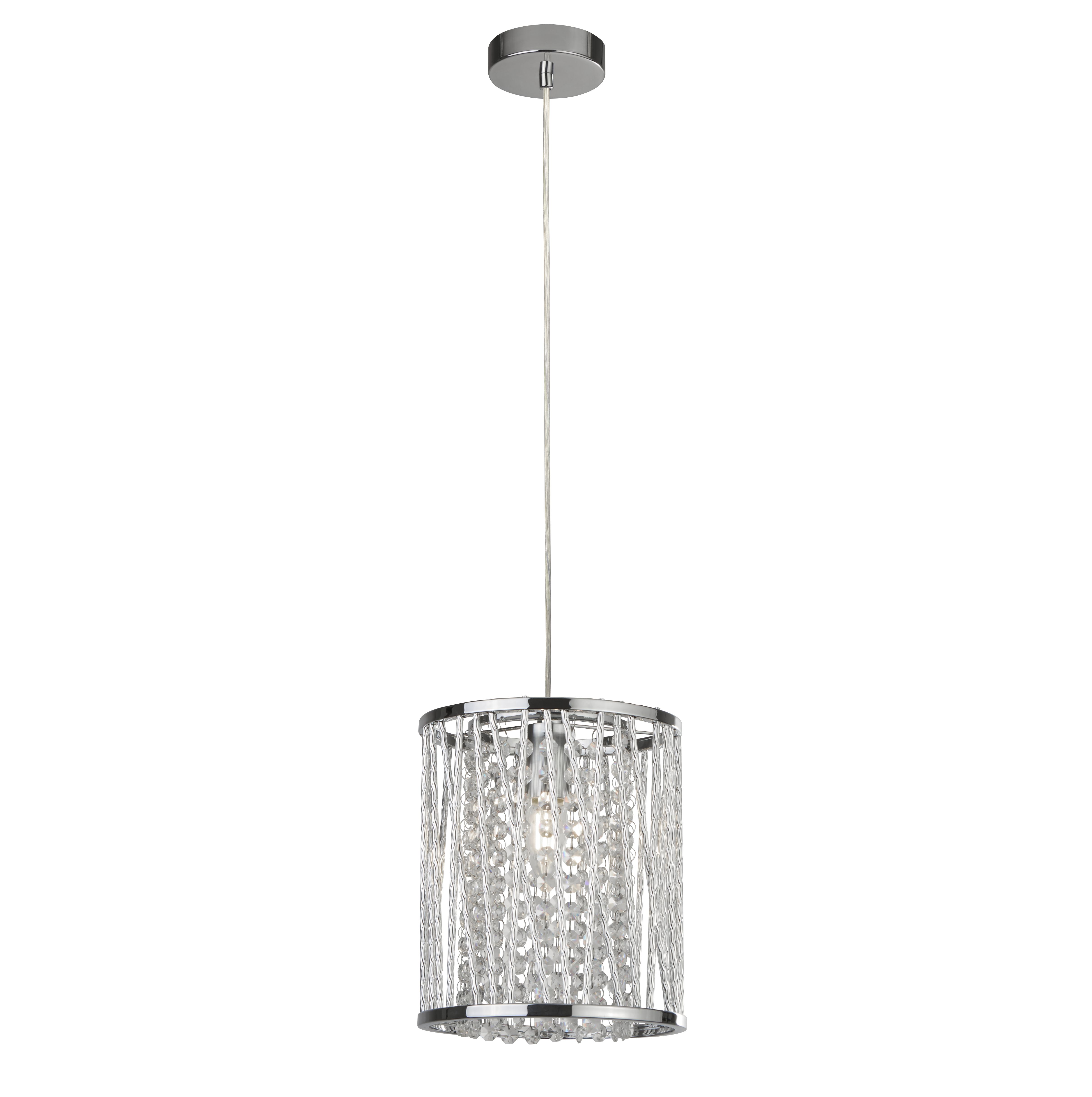 Searchlight   Elise  Pendant - Chrome Metal & Crystal , BrandAlley