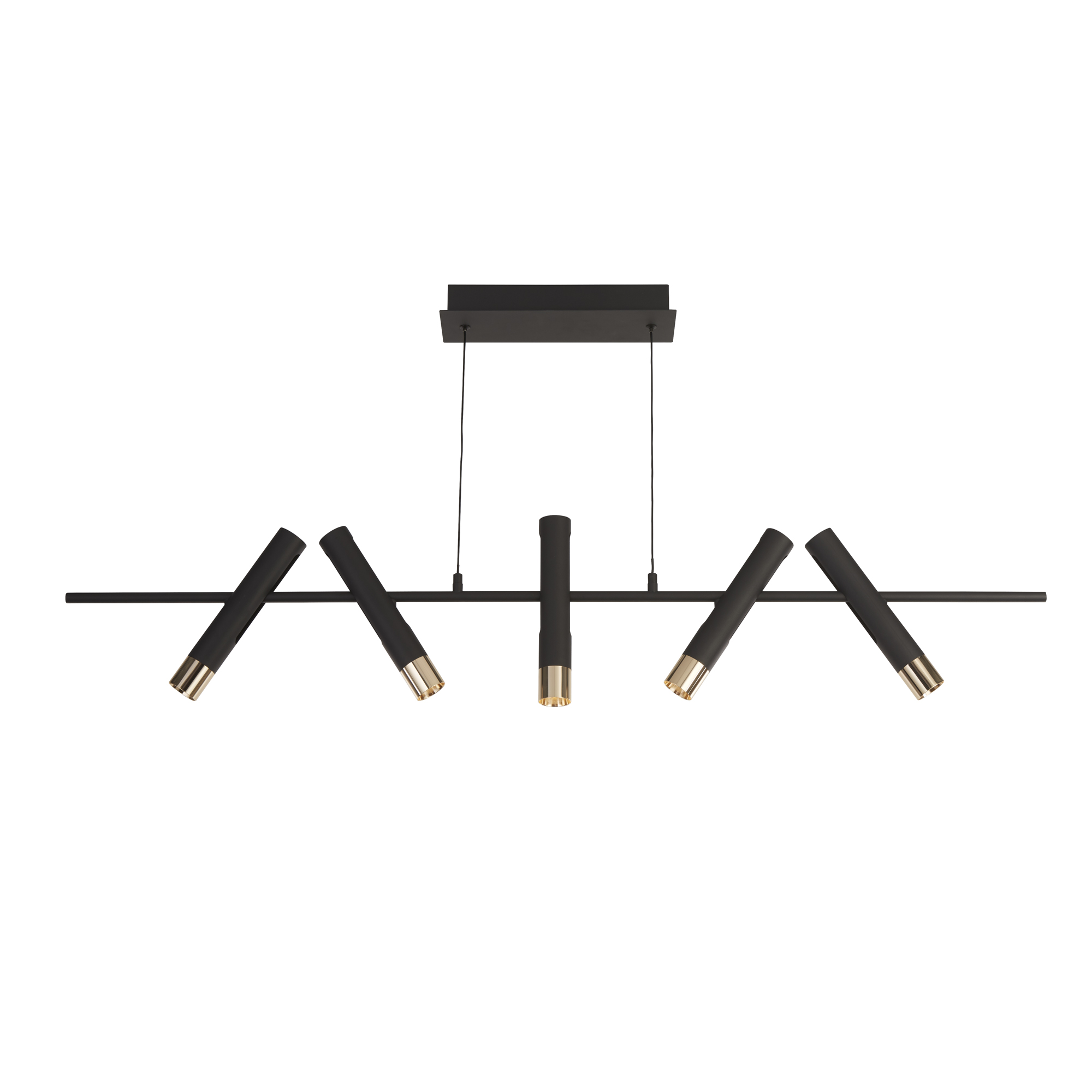 Searchlight   Tubes 5Lt Bar Pendant - Sand Black & Gold Metal , BrandAlley